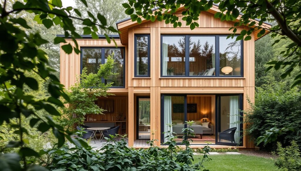 2-stöckige Gartenhäuser von Fjordholz