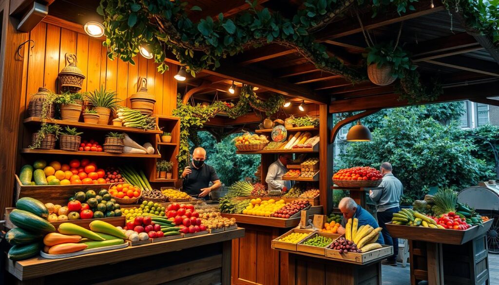 Einrichtung von Holzverkaufsbuden