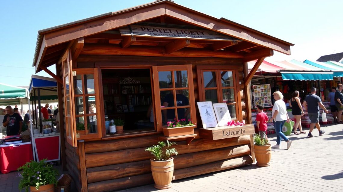 Holzhäuschen als Verkaufsstand – perfekt für Märkte