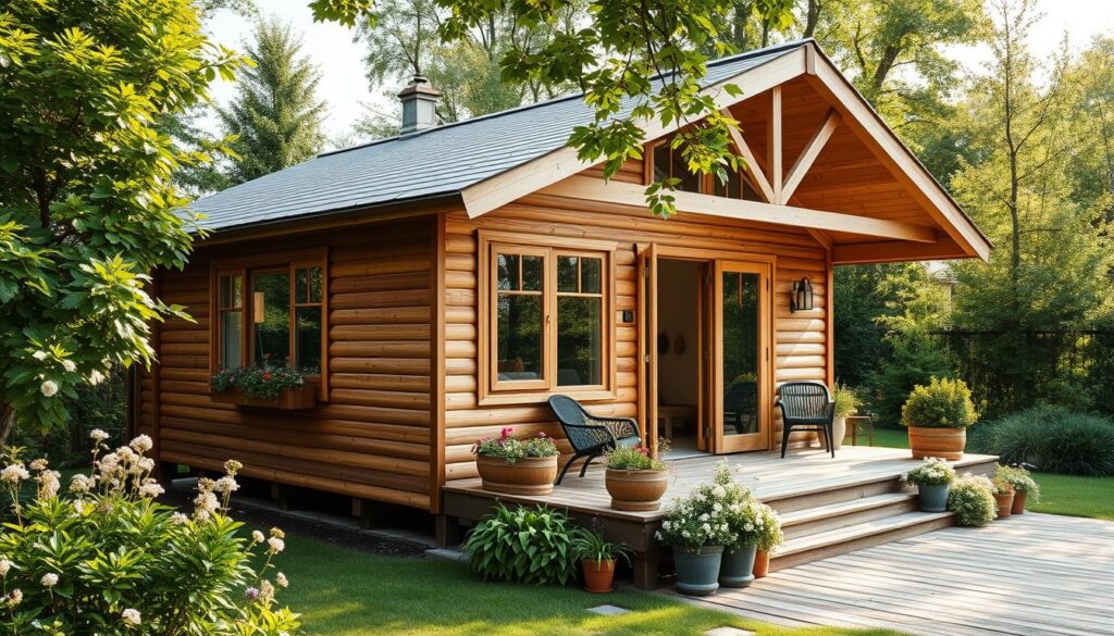 Skandinavisches Gartenhaus aus Holz