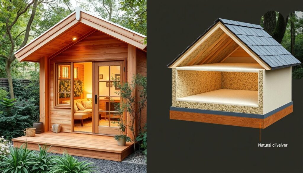 Wärmedämmung Holz-Gartenhaus