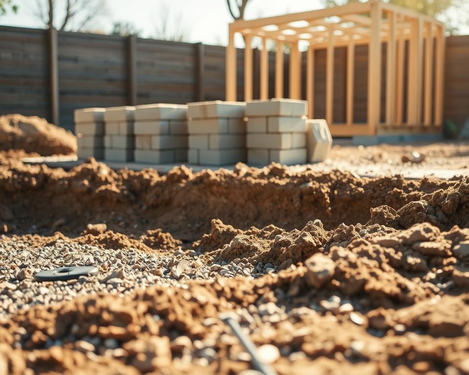 Gartenhaus Fundament Vorbereitung