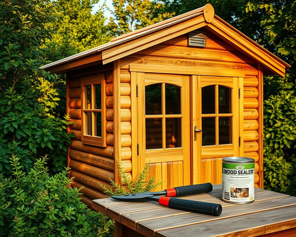 Holz-Gartenhaus Wartung ohne Mängel