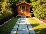 Gartenhaus Fundament Gehwegplatten