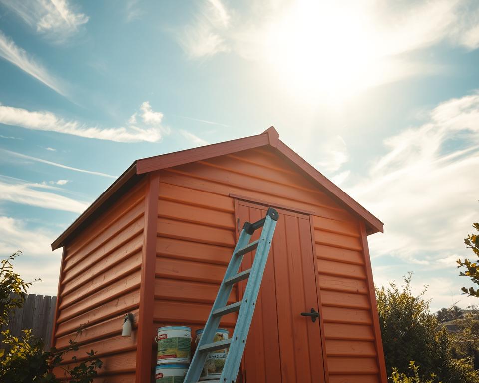Wetterbedingungen beim Gartenhaus streichen Wetterbedingungen beim Gartenhaus streichen