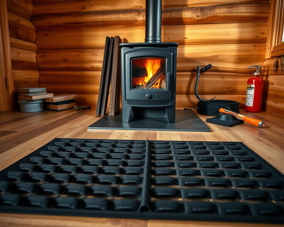 Brandschutz Unterlage Kamin