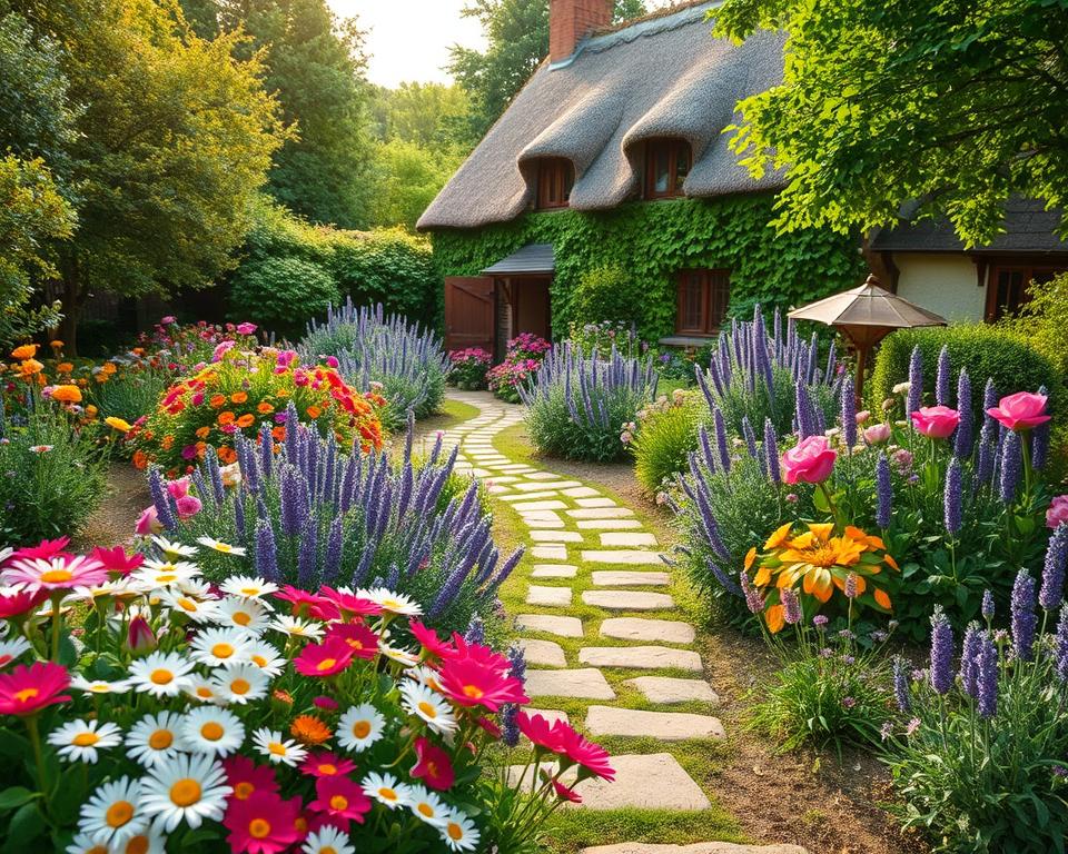 Cottage Garten Blumenbeete