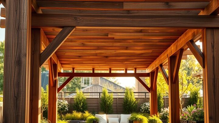 Holz für die Terrassenüberdachung