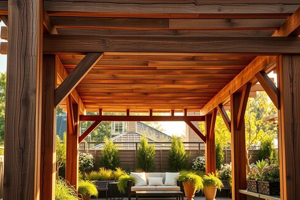 Holz für die Terrassenüberdachung