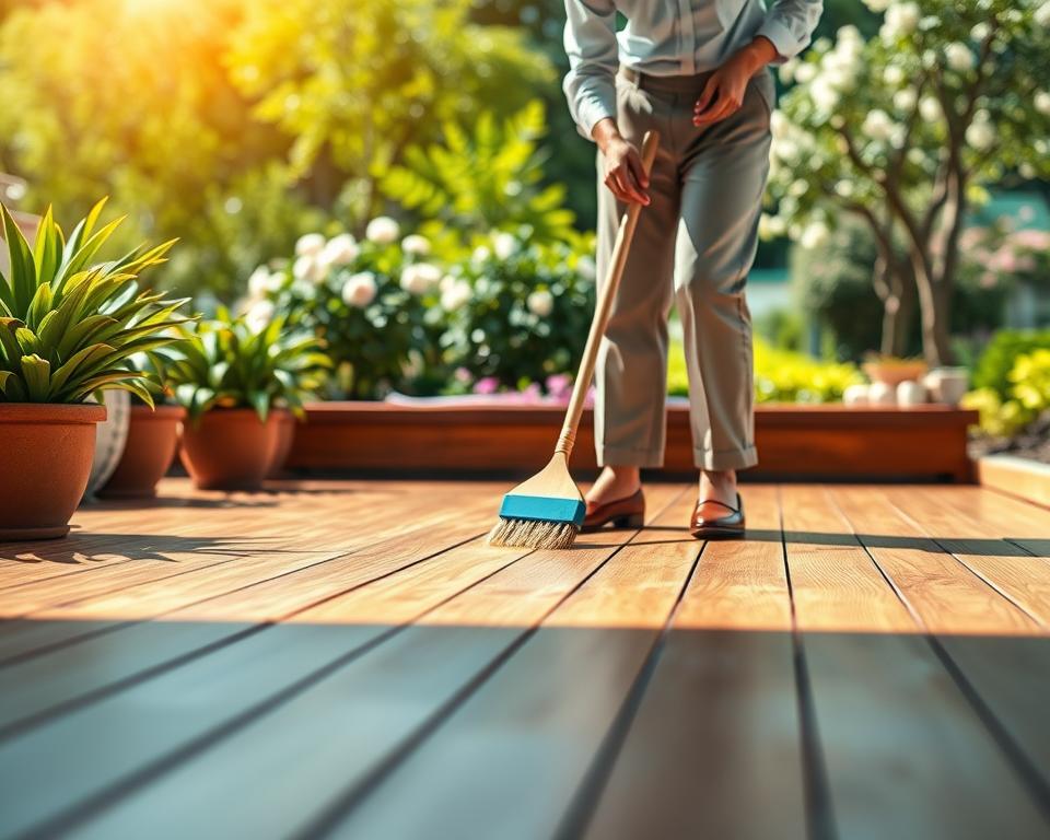 Holzterrasse Pflege und Wartung