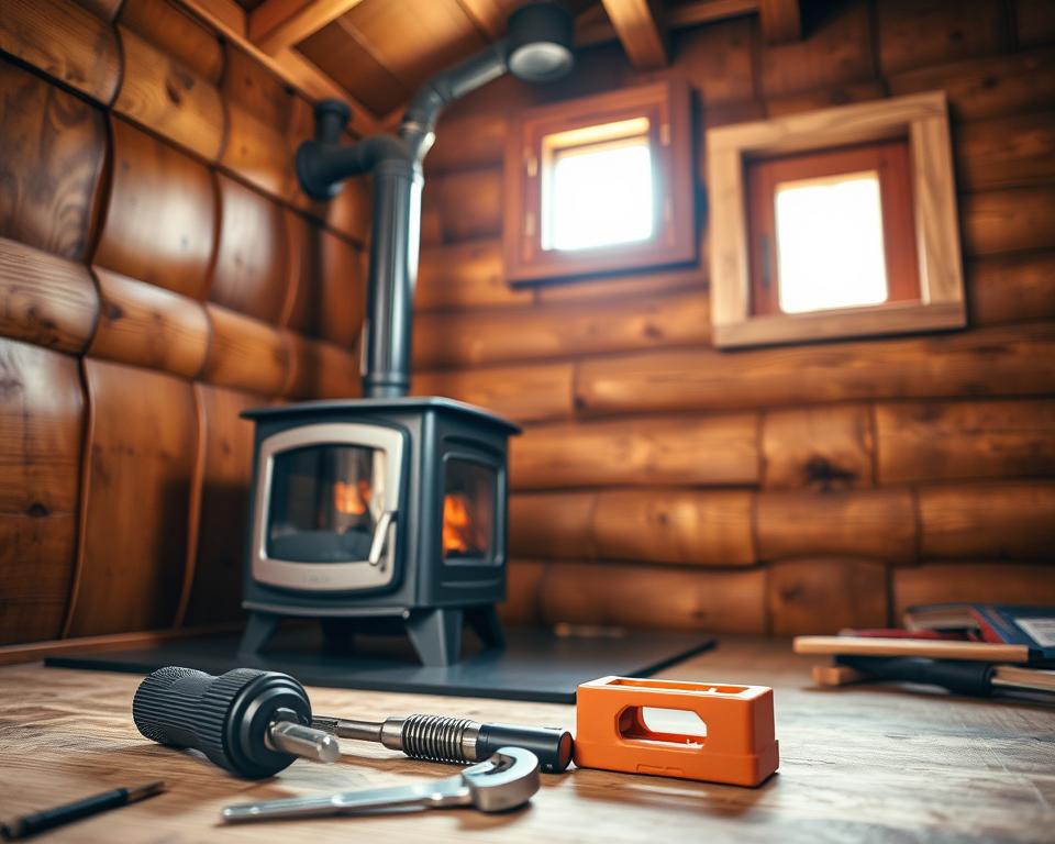 Technische Installation Kaminofen