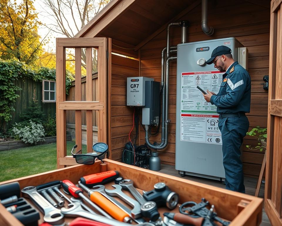 Wartung Gartenhaus Heizung Sicherheit