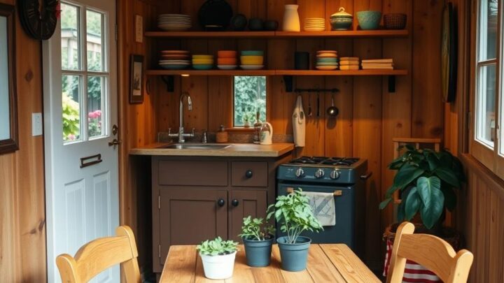 So richten Sie Ihre kleine Küche im Holzhäuschen ein