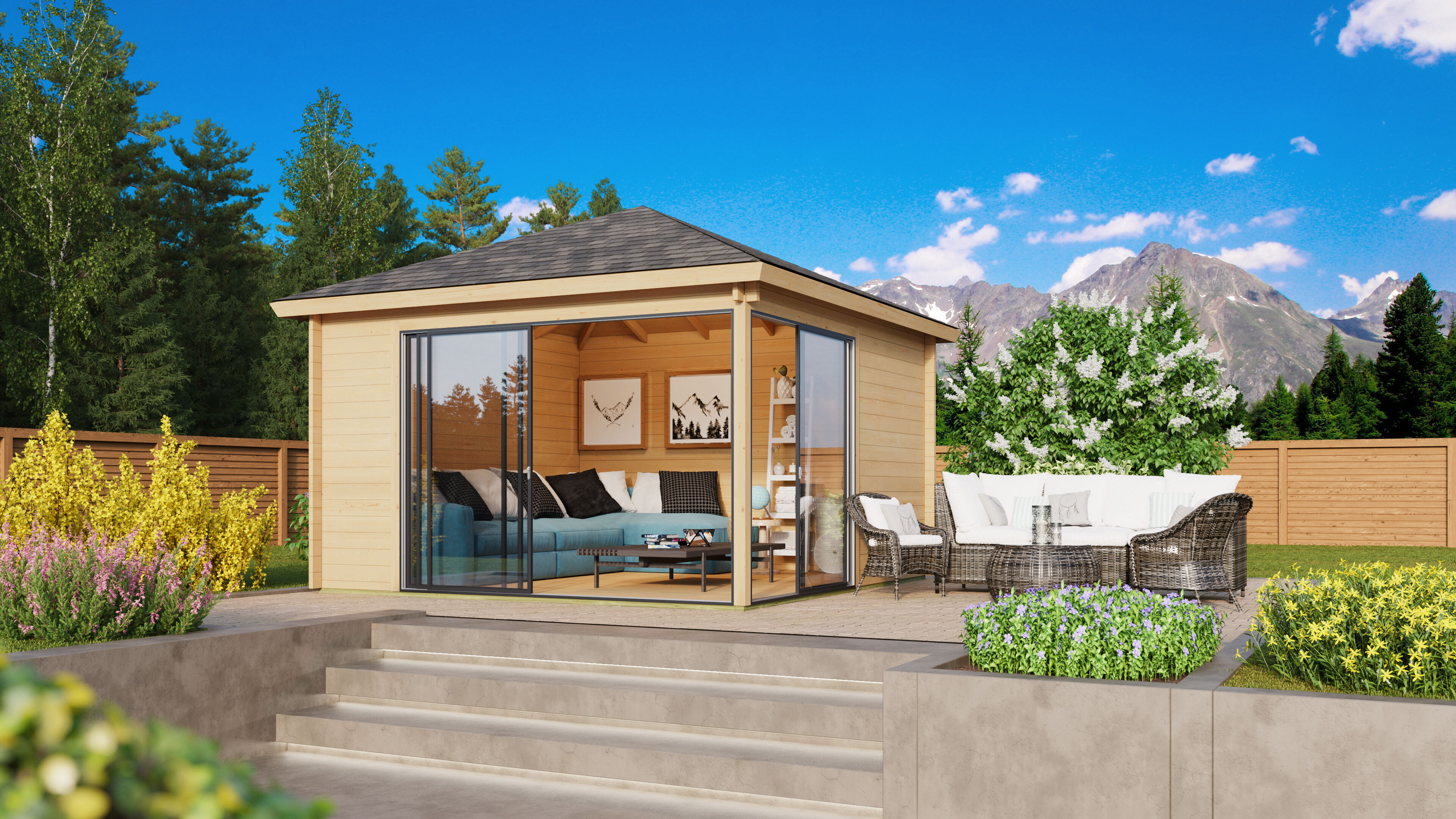 Fjordholz Gartenpavillon Modell Alu 44 E | Rabatt: 26 %