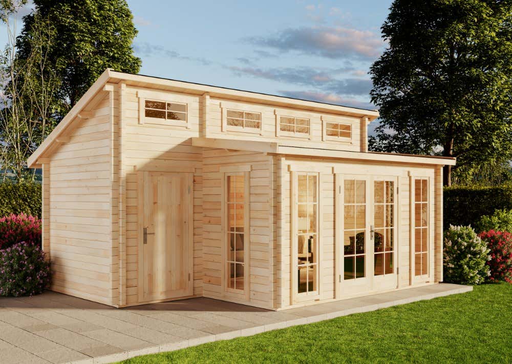 Gartenhaus Lausitz mit Anbau 6x4m