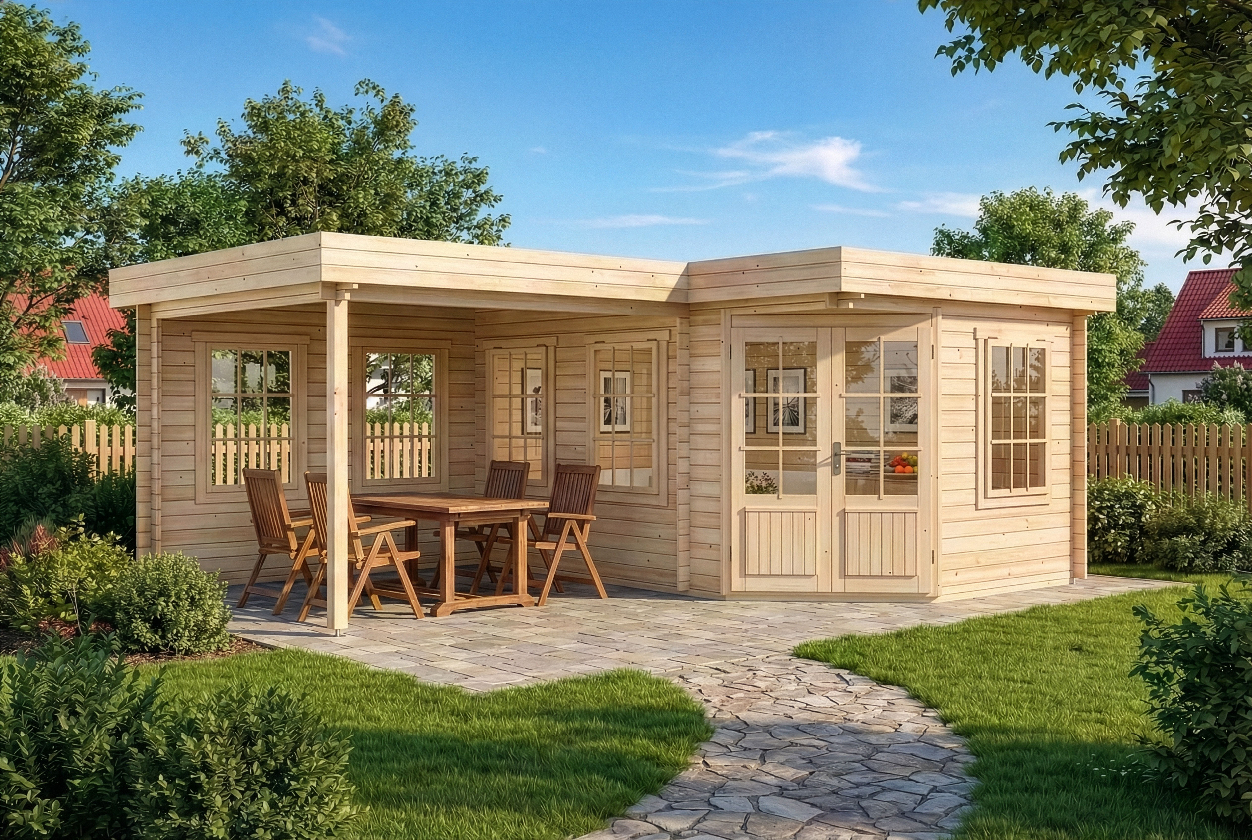5-Eck Gartenhaus Pepe 6x4m | Rabatt: 16 %