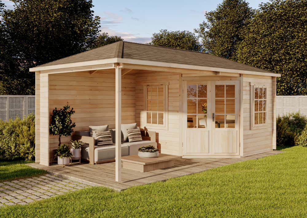 5-Eck Gartenhaus Mosel 6x3m | Rabatt: 16 %