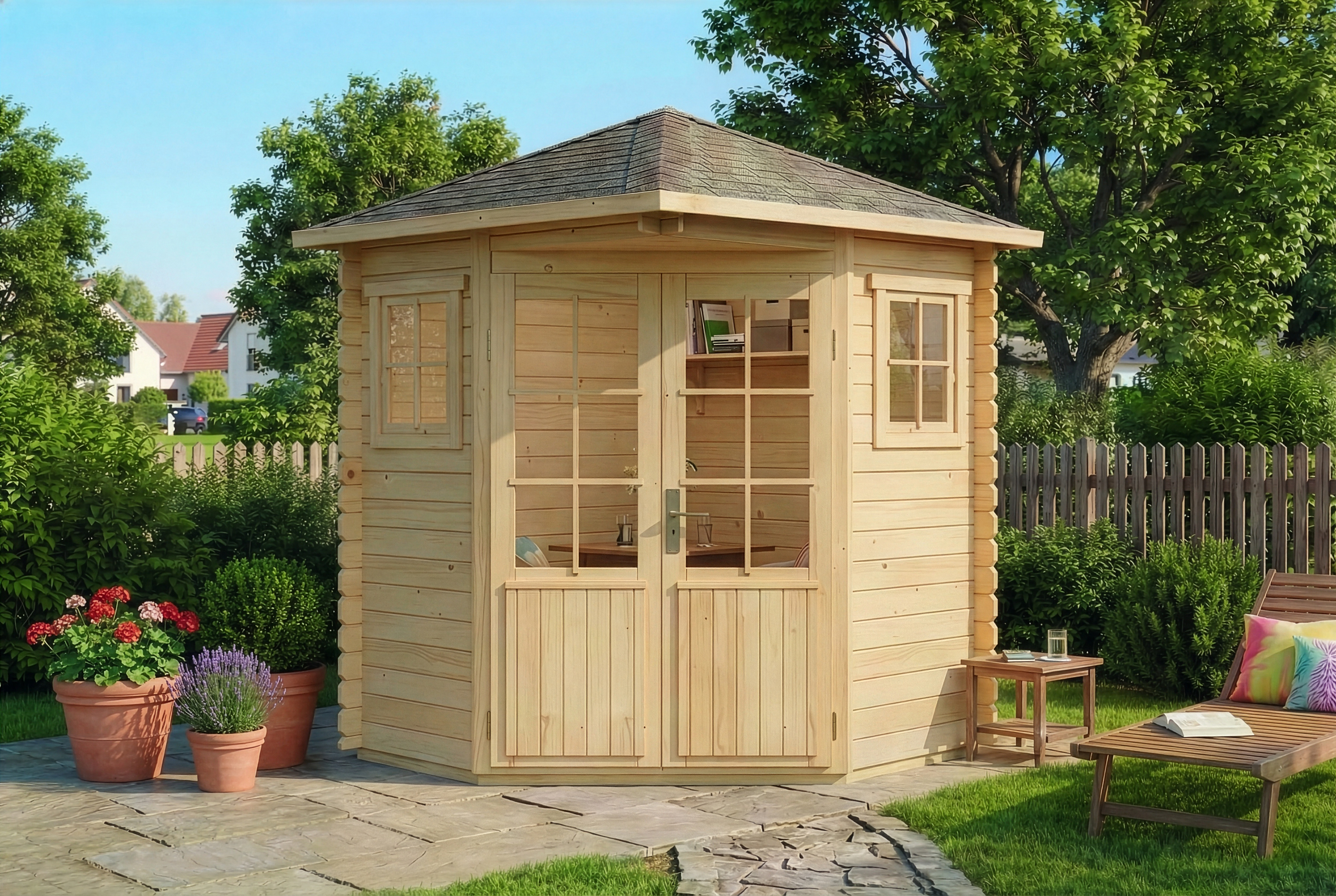 5-Eck Gartenhaus Sunny A 2x2m | Rabatt: 12 %