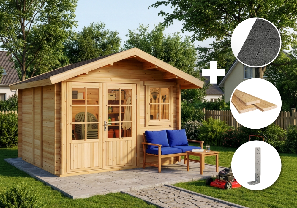 ECO Set - Gartenhaus Palermo 3x3m