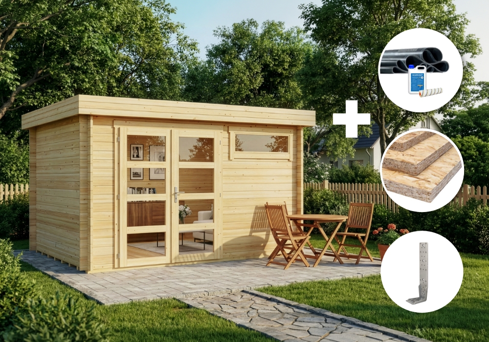 ECO Set - Gartenhaus Leandro 4x3m | Rabatt: 30 %