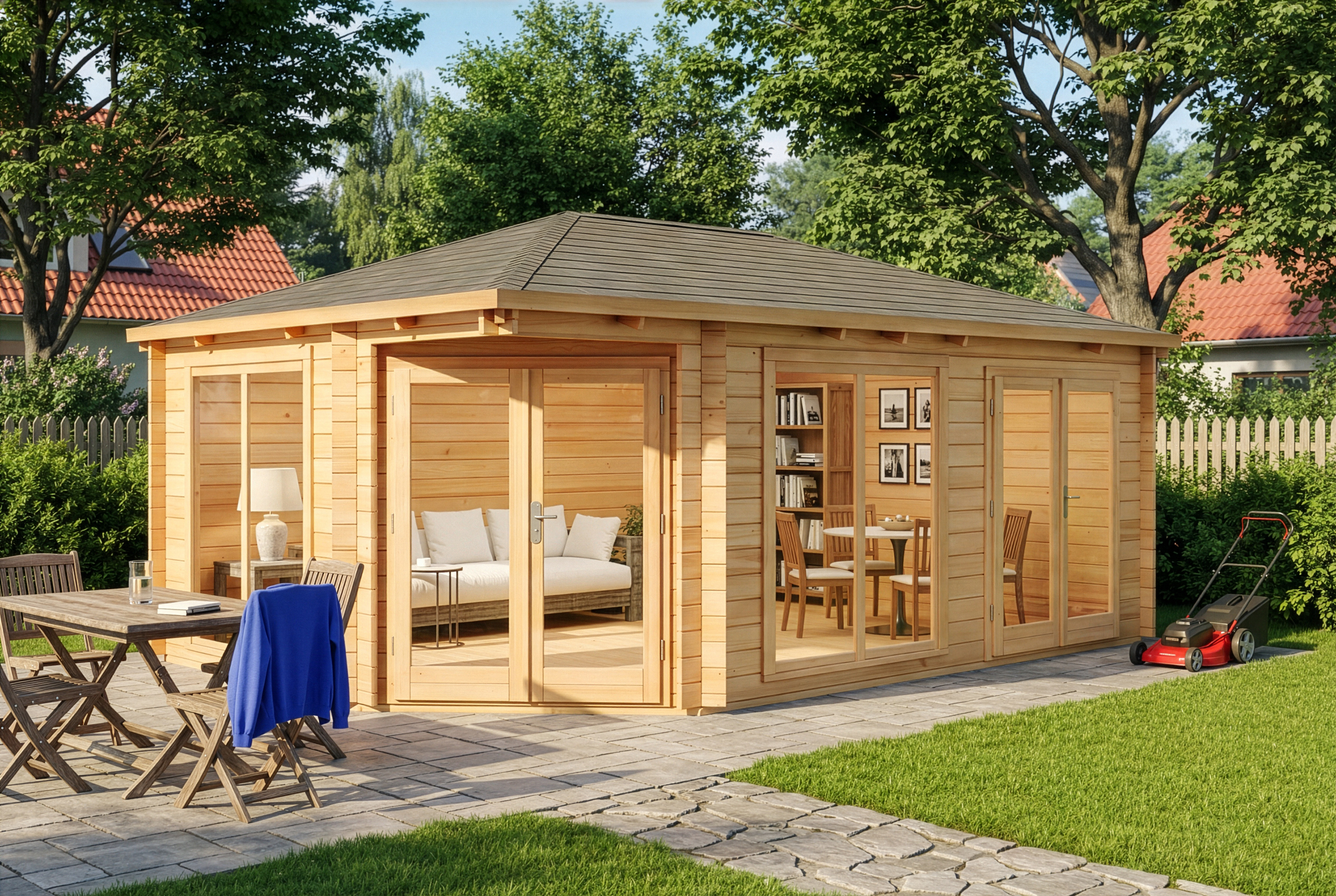 5-Eck Gartenhaus Julia 6x4m | Rabatt: 15 %