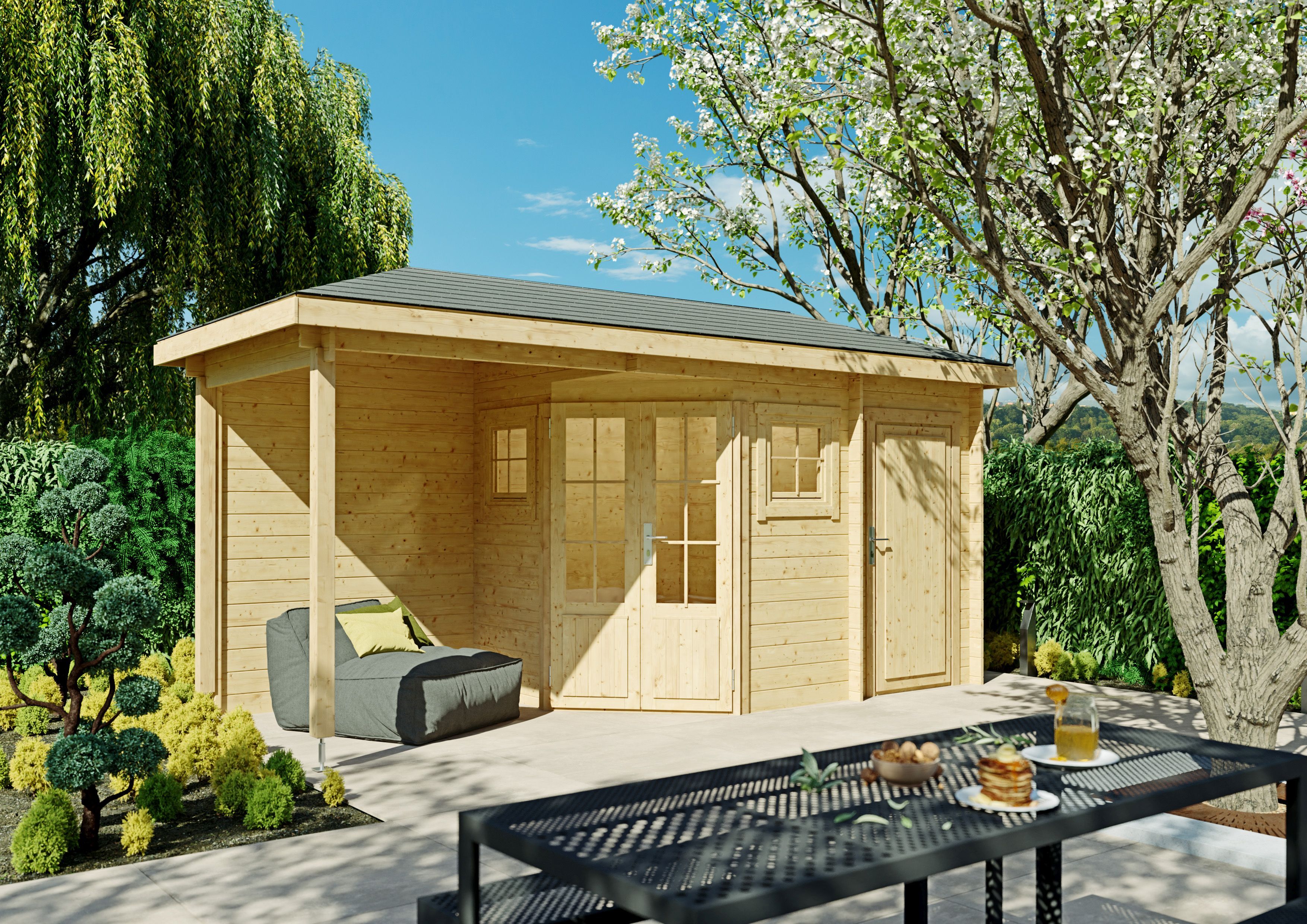 Fjordholz 5-Eck Gartenhaus Modell Evelyn 1E 4x3m | Rabatt: 26 %