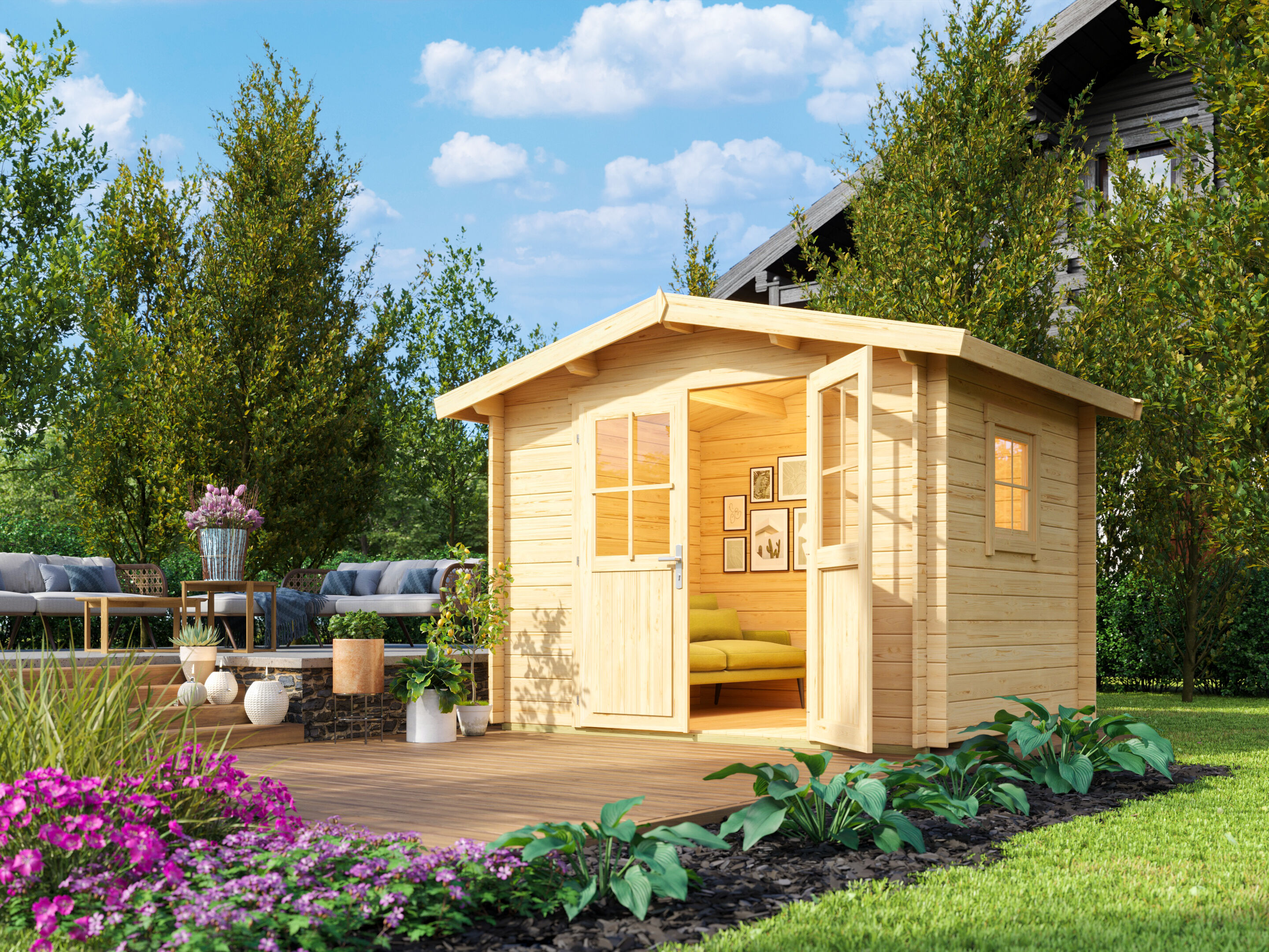 Fjordholz Satteldach Gartenhaus Modell Eliza 2E 3x2m | Rabatt: 26 %