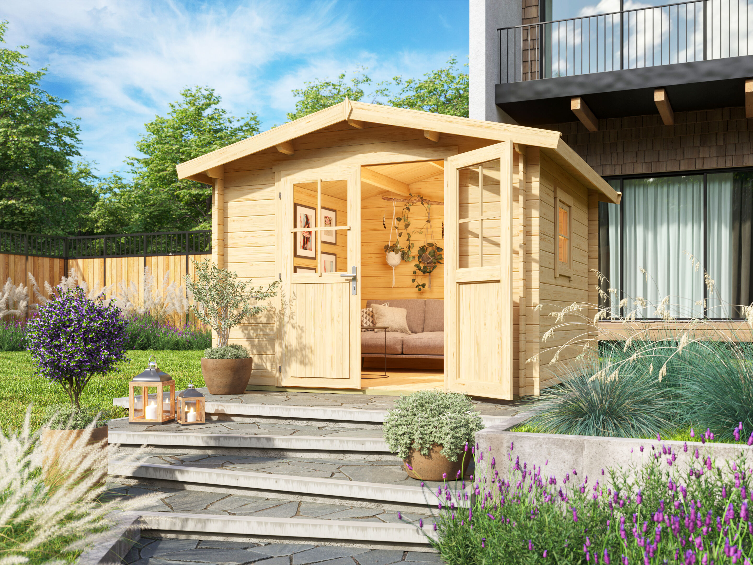 Fjordholz Satteldach Gartenhaus Modell Eliza 3E 3x3m | Rabatt: 26 %