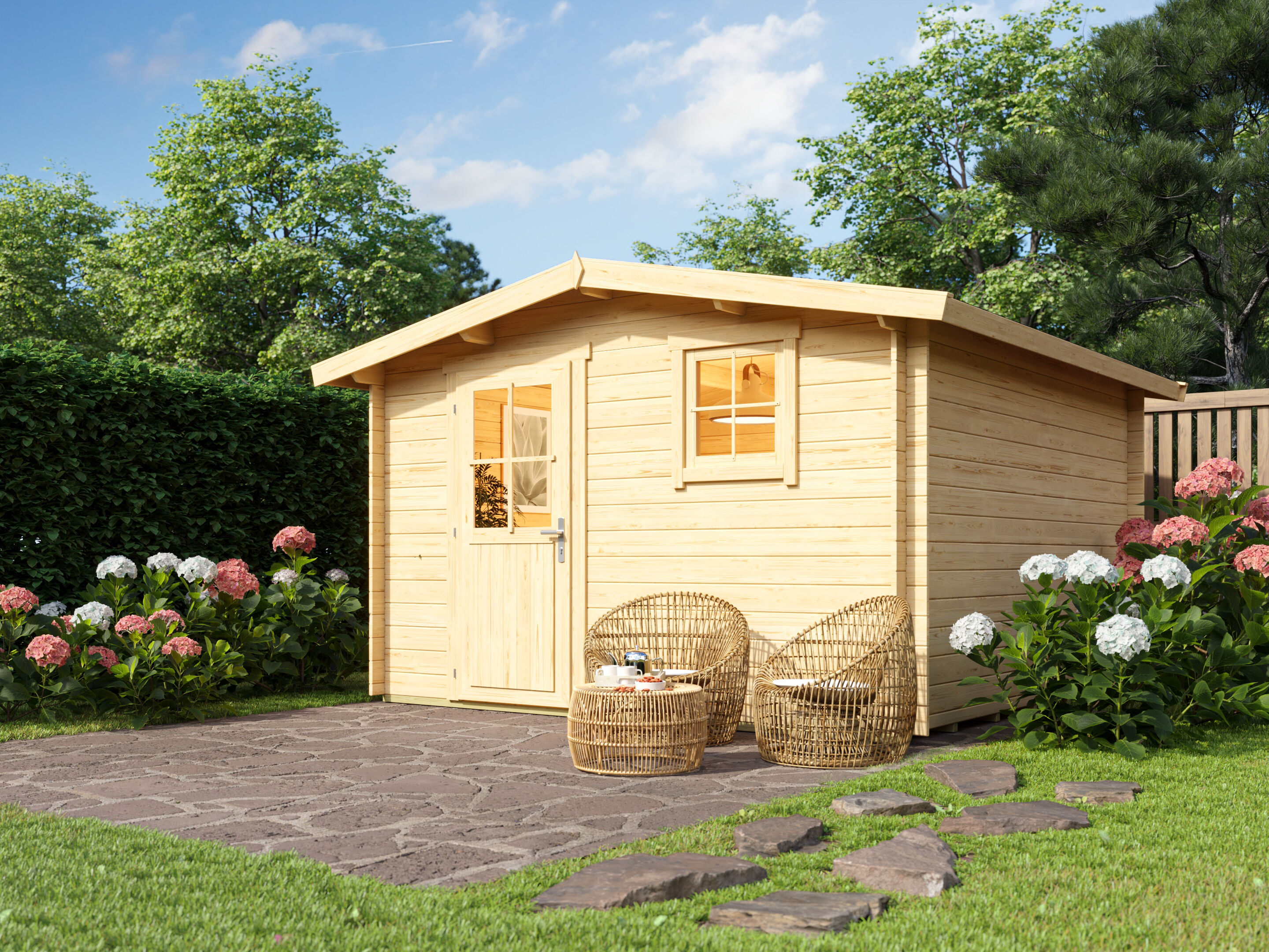 Fjordholz Satteldach Gartenhaus Modell Eliza 5B 3x3m | Rabatt: 26 %