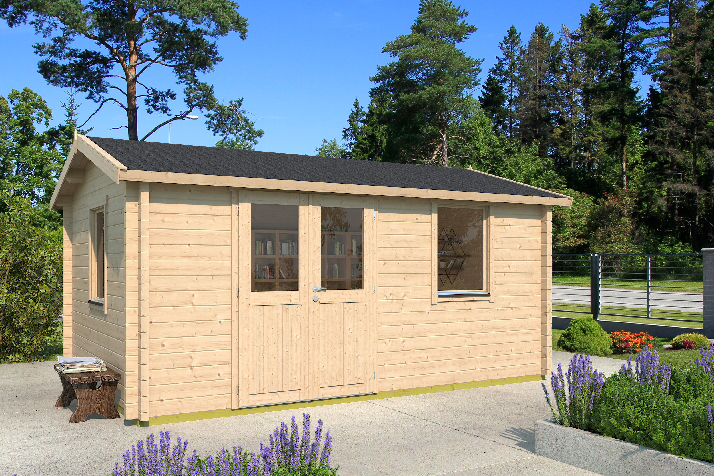 Fjordholz Gartenhaus Modell Narvic 70 E 6x4m | Rabatt: 26 %