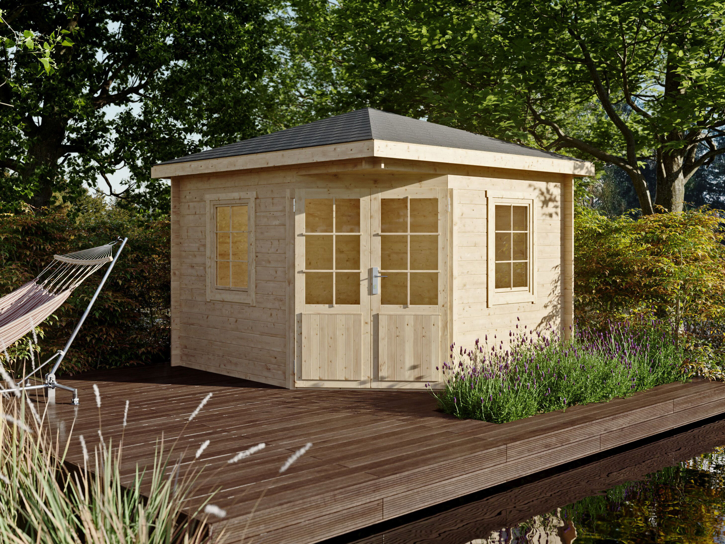 Fjordholz 5-Eck Gartenhaus Modell Evelyn 3A 3x3m | Rabatt: 26 %