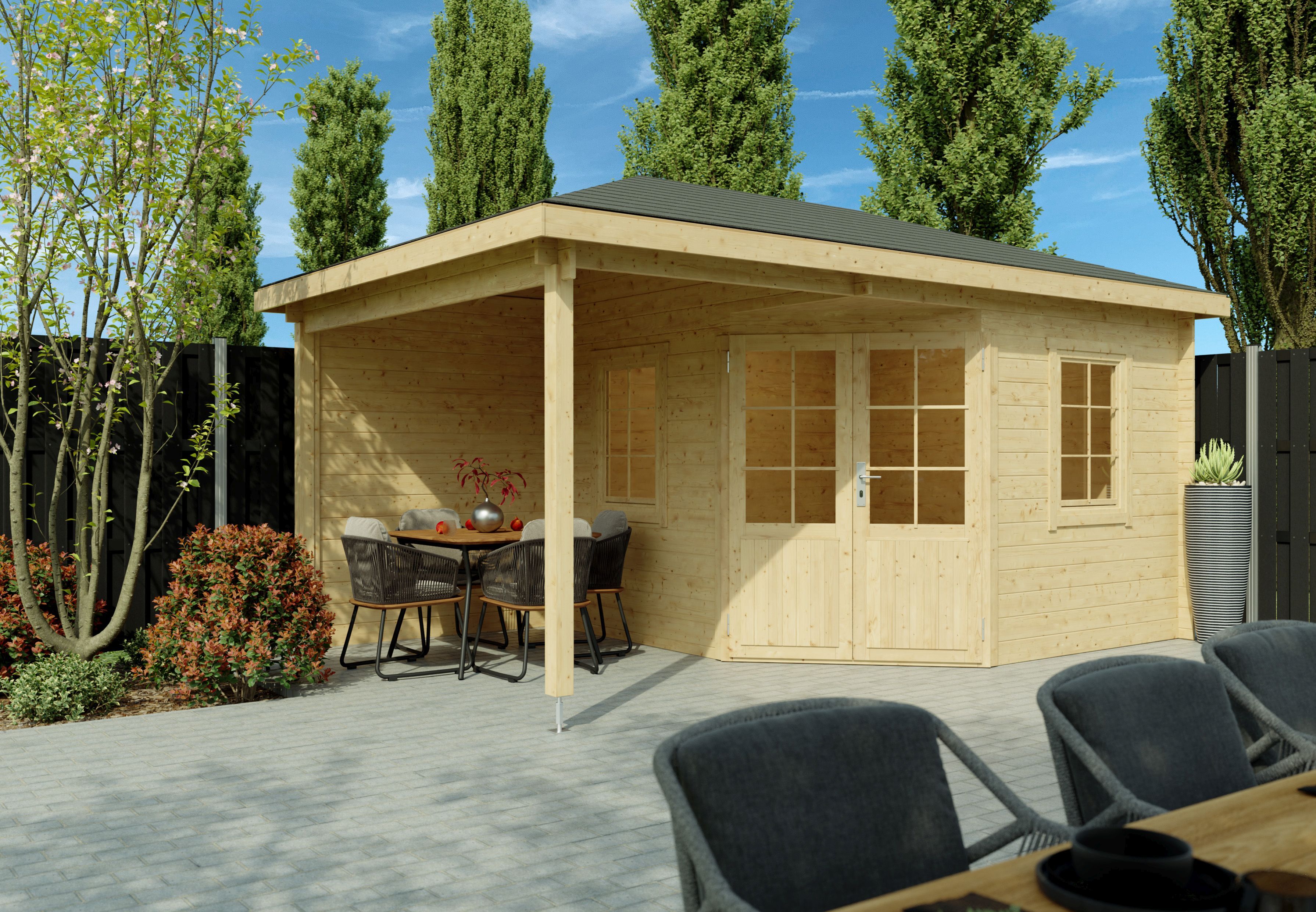 Fjordholz 5-Eck Gartenhaus Modell Evelyn 3B 4x3m | Rabatt: 26 %