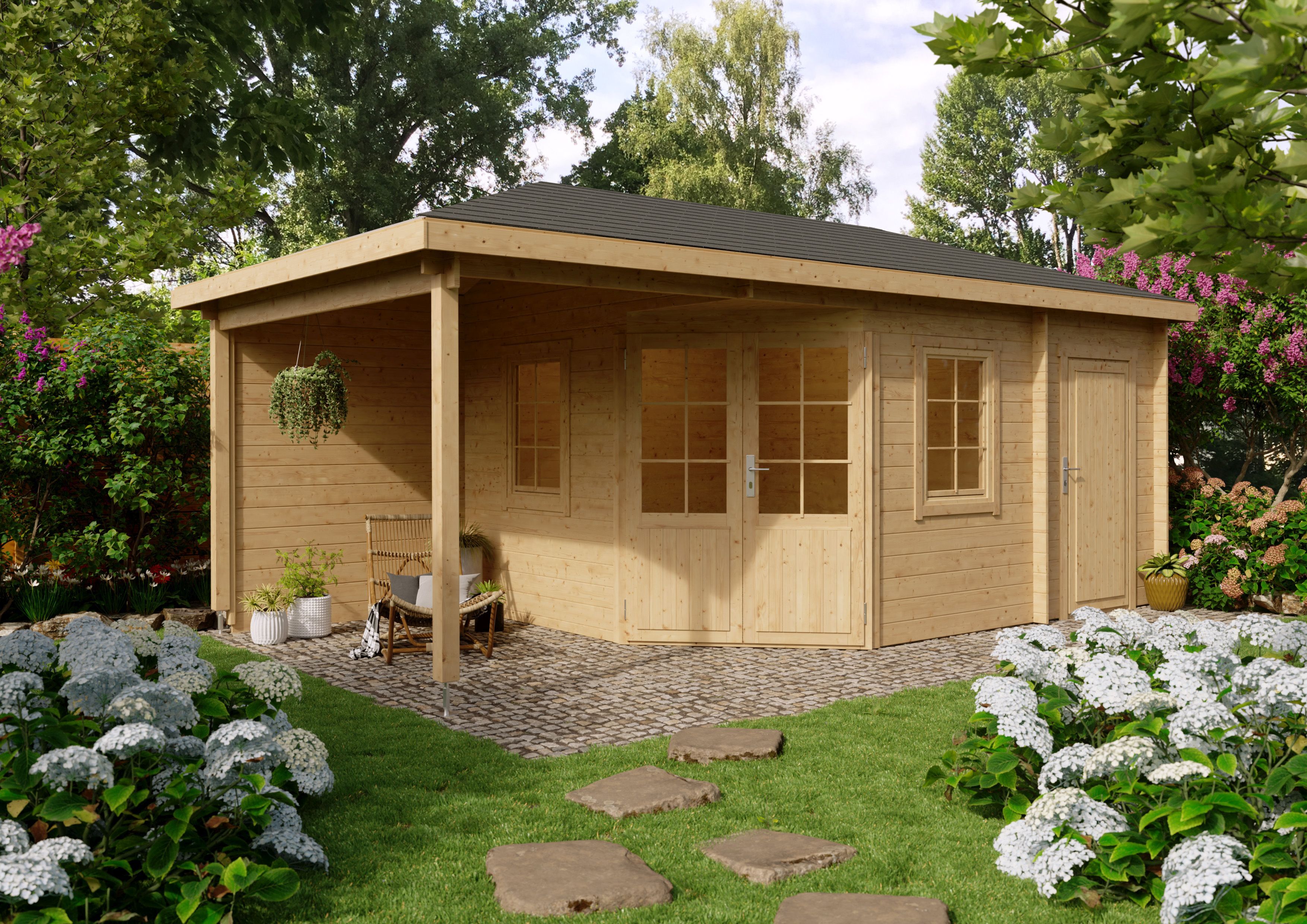 Fjordholz 5-Eck Gartenhaus Modell Evelyn 3E 5x3m | Rabatt: 26 %