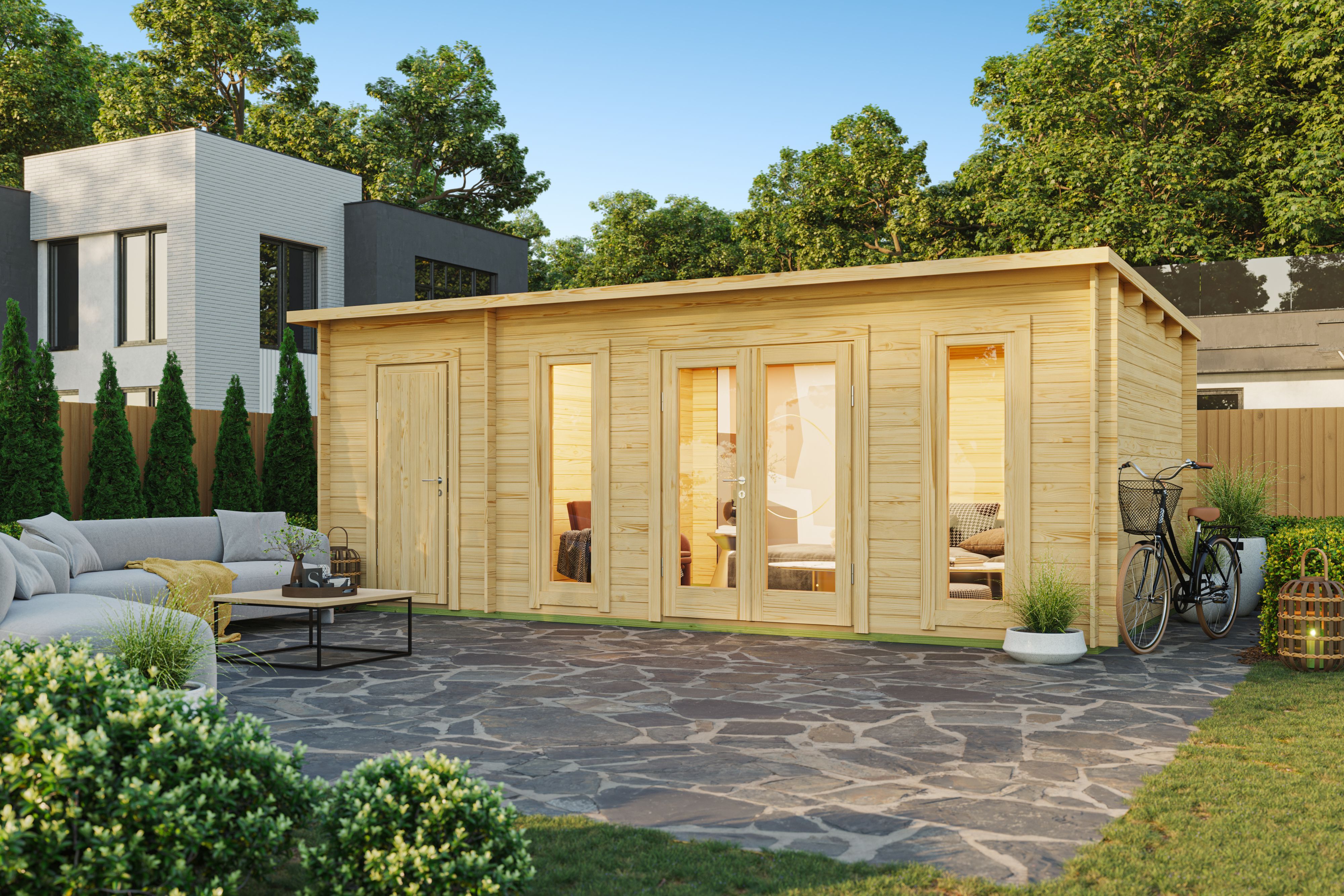 Fjordholz Pultdach Gartenhaus Modell Mali 28 B 6x3m | Rabatt: 26 %