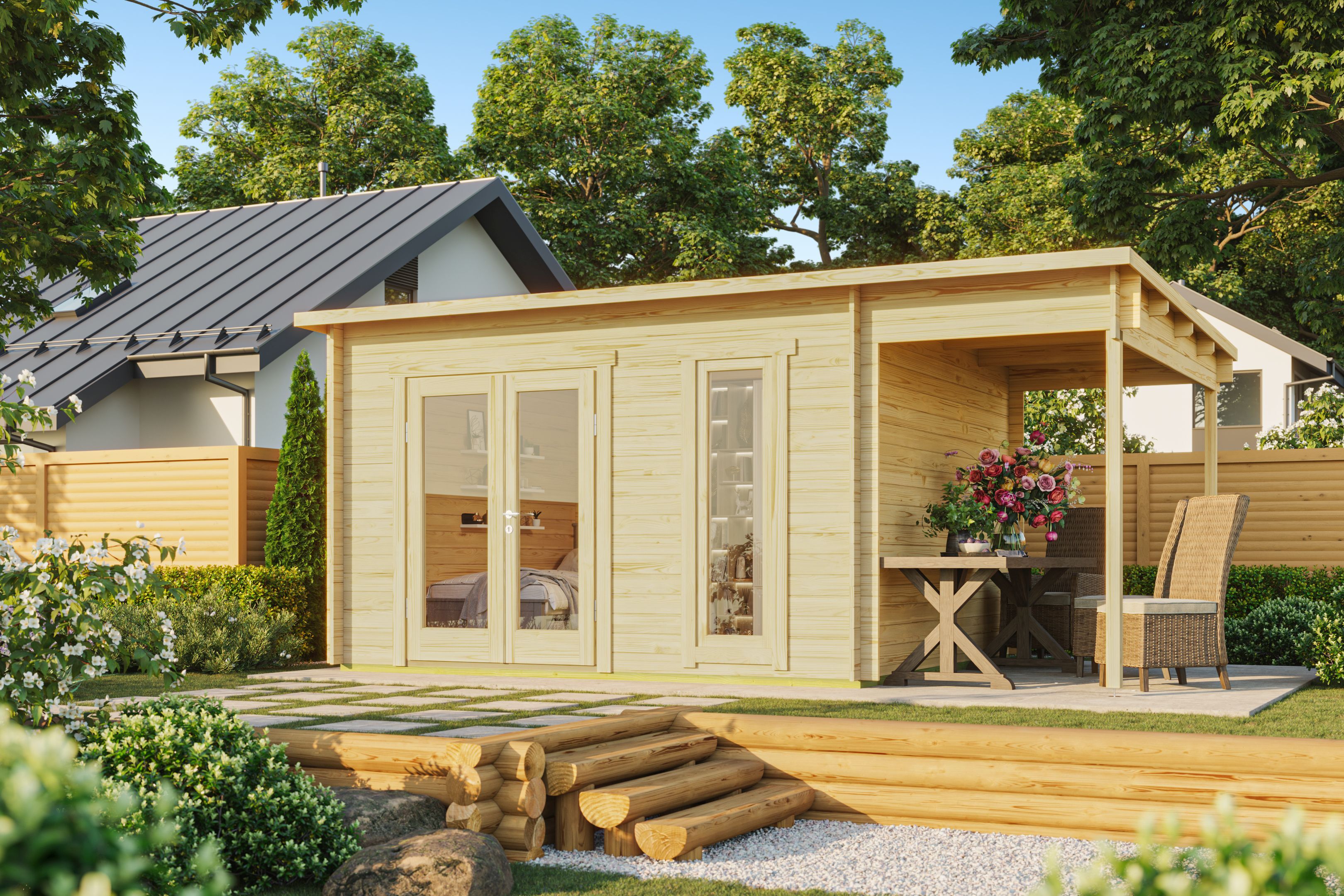 Fjordholz Pultdach Gartenhaus Modell Mali 28 A 5x3m | Rabatt: 26 %