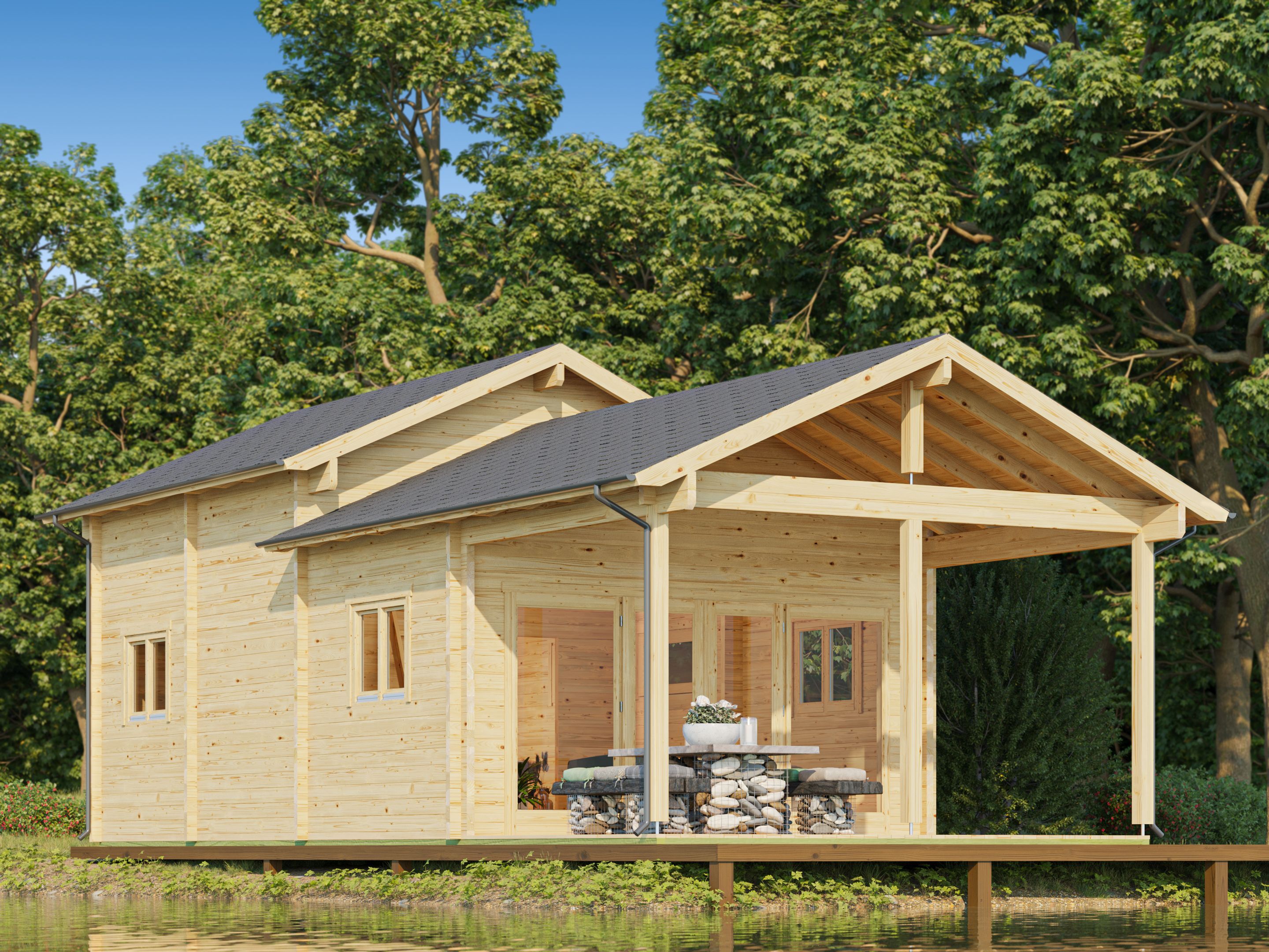 Fjordholz Gartenhaus Modell Lake House 70 A 6x4m | Rabatt: 10 %