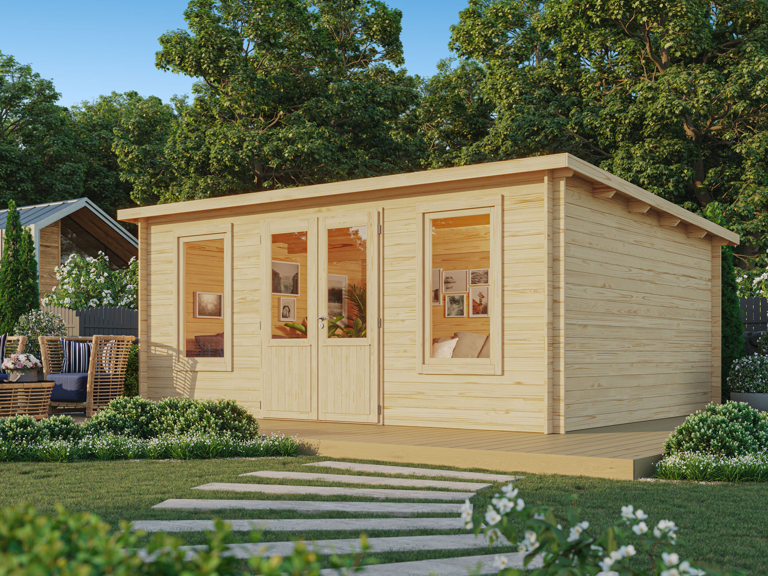 Fjordholz Pultdach Gartenhaus Modell Rex 28 A 5x3m | Rabatt: 26 %