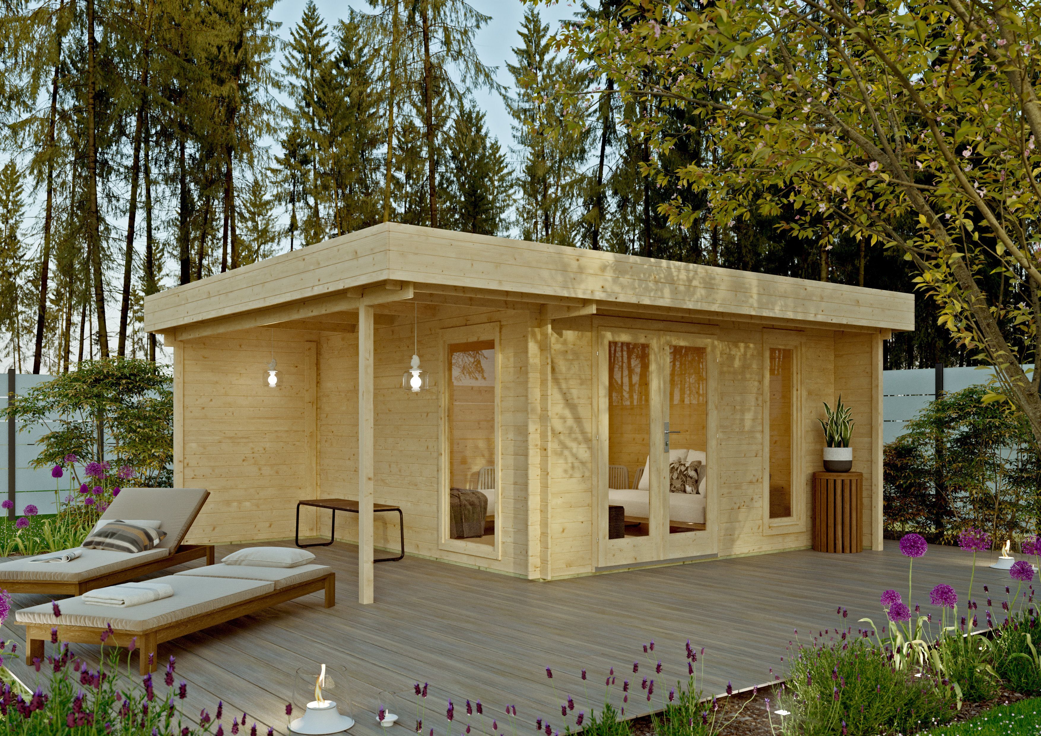 Fjordholz Flachdach Gartenhaus Modell Wanja 28 5x4m | Rabatt: 26 %