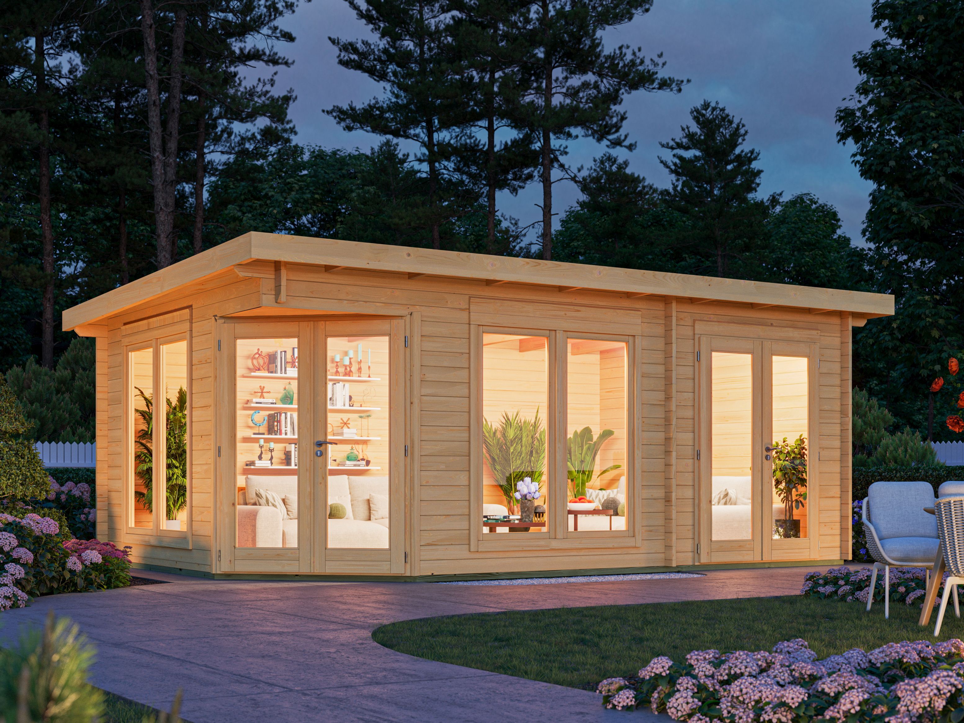 Fjordholz 5 Eck Gartenhaus Modell Julia 40 5x4m | Rabatt: 26 %