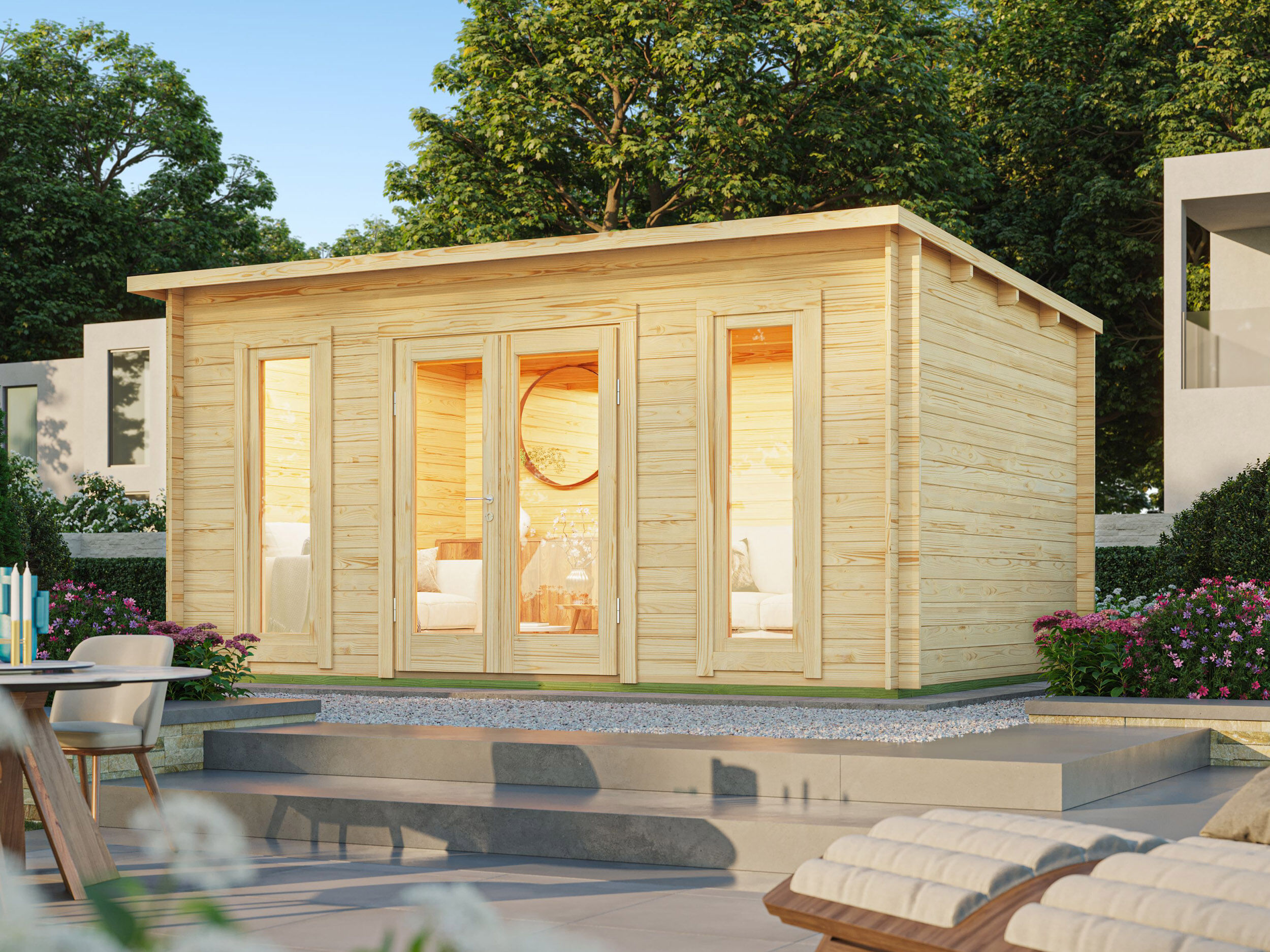 Fjordholz Pultdach Gartenhaus Modell Mali 28 C 4x3m | Rabatt: 26 %