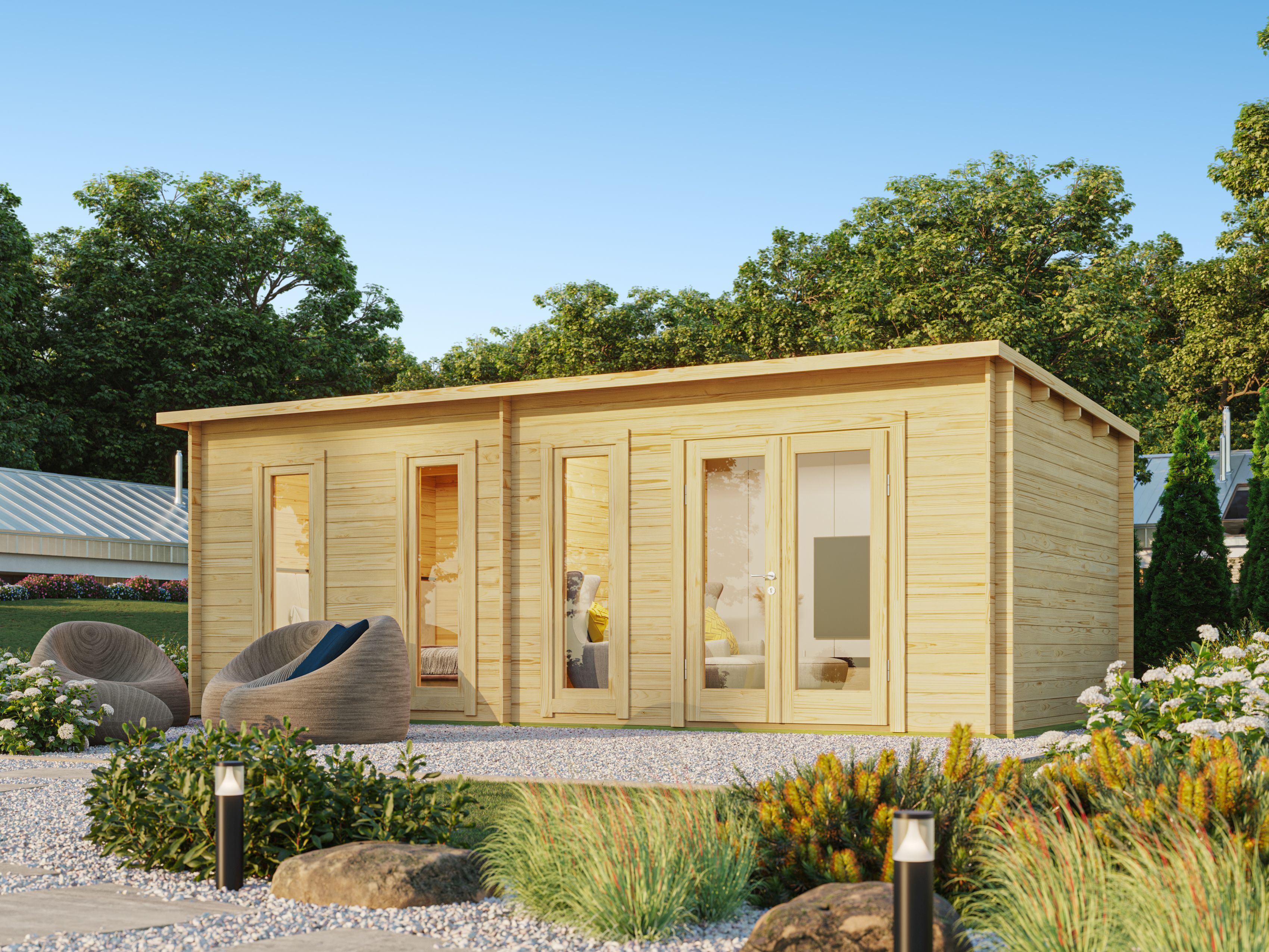 Fjordholz Pultdach Gartenhaus Modell Mali 28 E 6x3m | Rabatt: 26 %