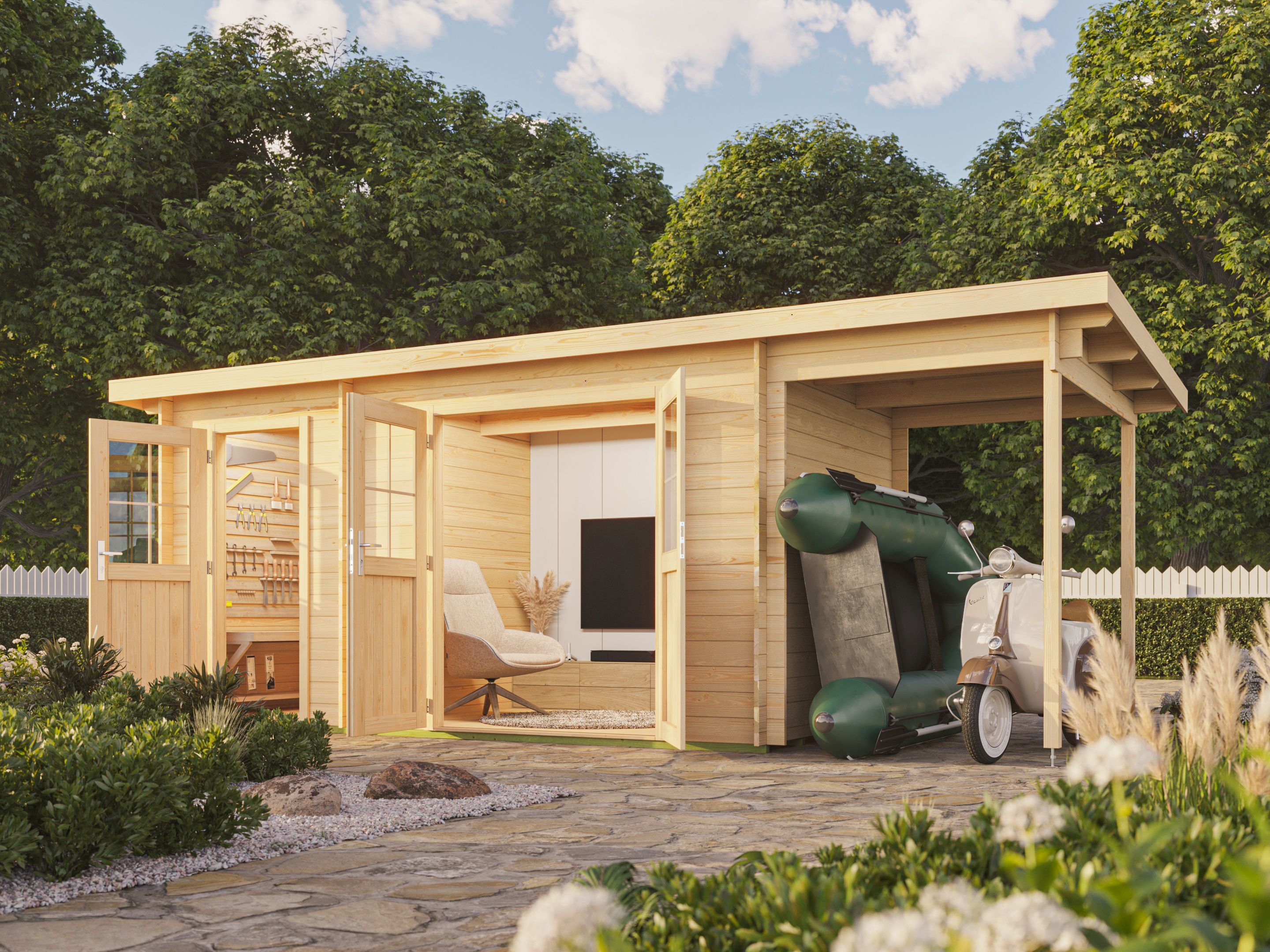 Fjordholz Pultdach Gartenhaus Modell Ezra 2I 6x3m | Rabatt: 26 %