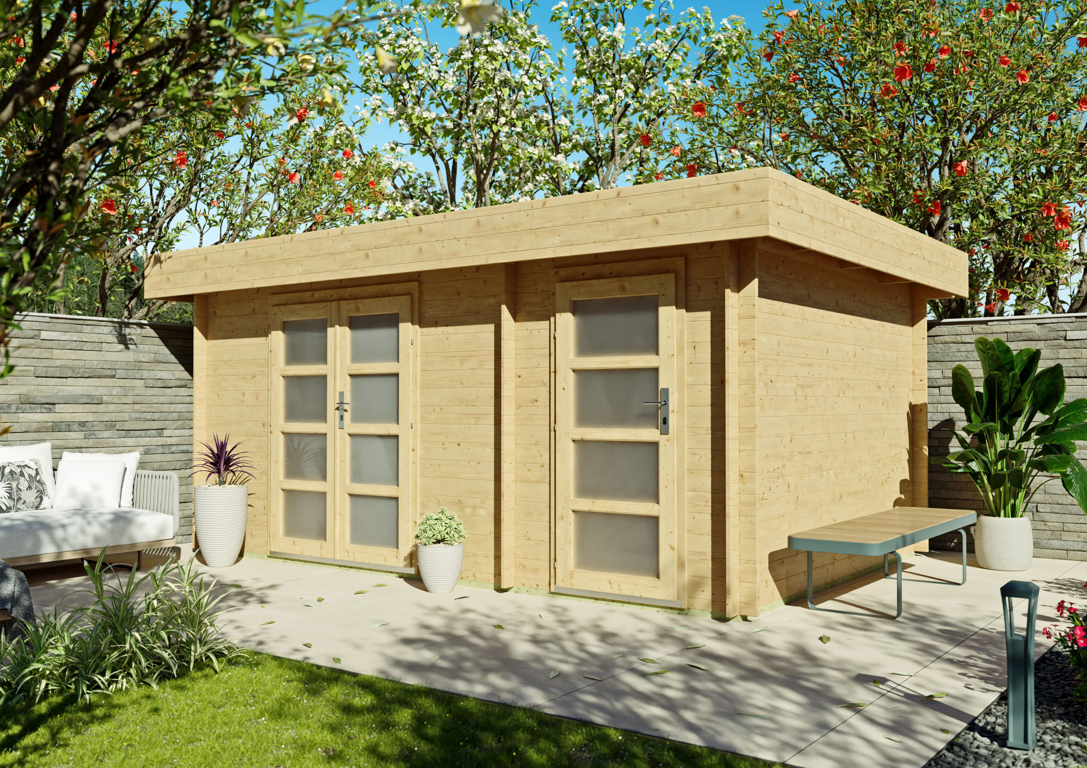 Fjordholz Flachdach Gartenhaus Modell Tekla 28 4x3m | Rabatt: 26 %
