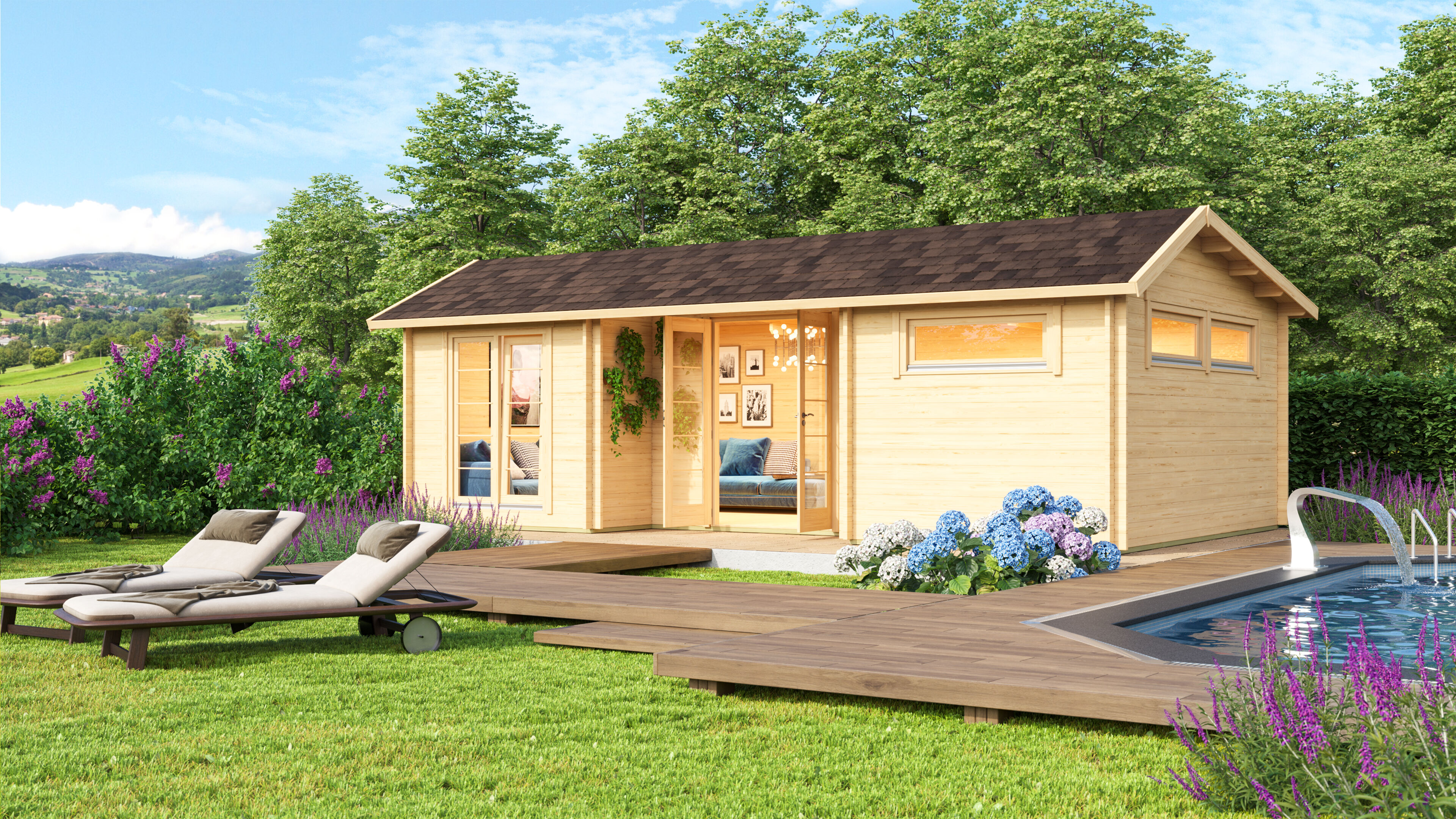 Fjordholz Gartenhaus Modell Uri 70 8x4m | Rabatt: 26 %