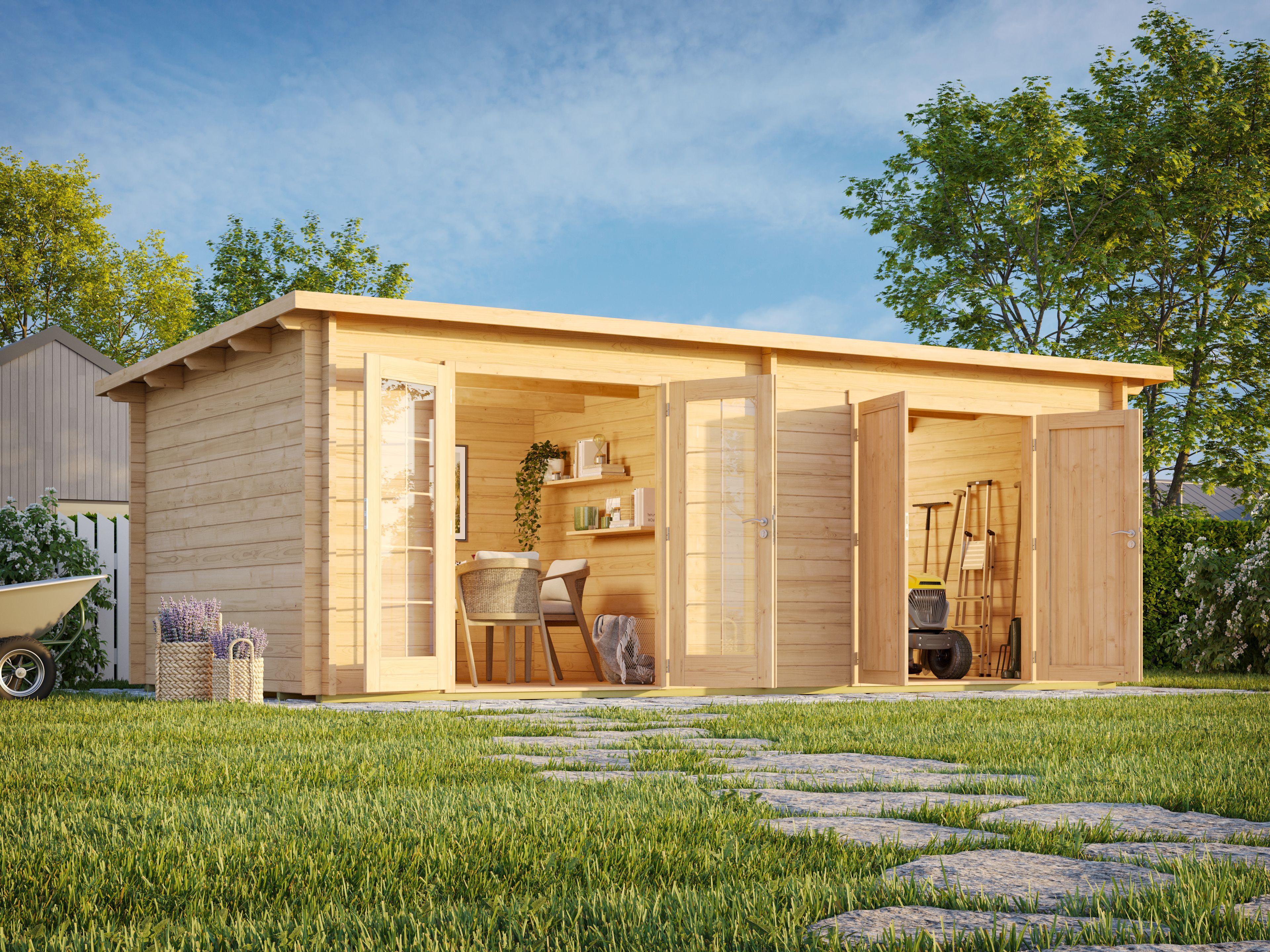 Fjordholz Pultdach Gartenhaus Modell Ezra 6P 6x3m | Rabatt: 26 %