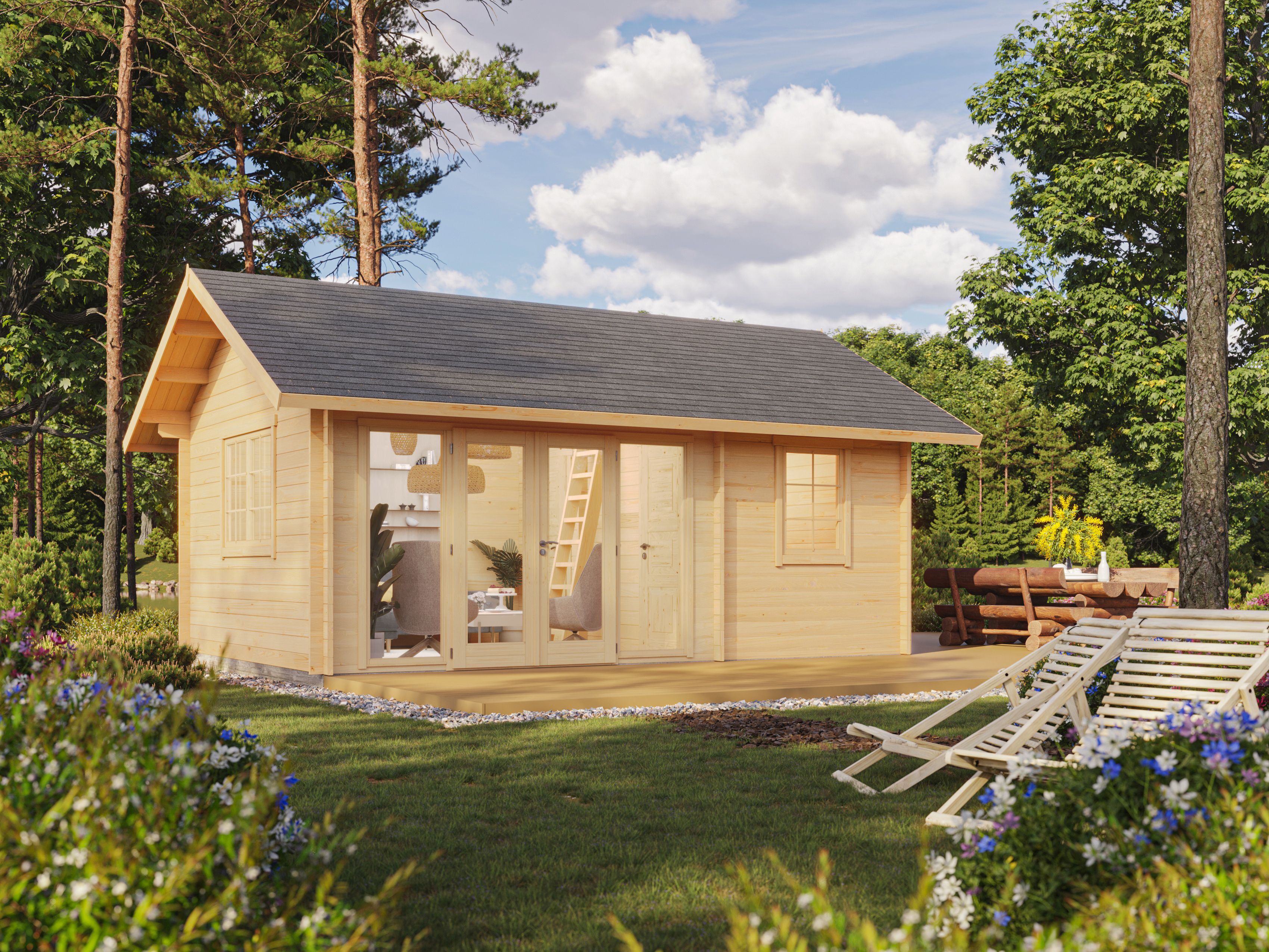 Fjordholz Ferien- und Freizeithaus Modell Texas 44 6x4m | Rabatt: 26 %