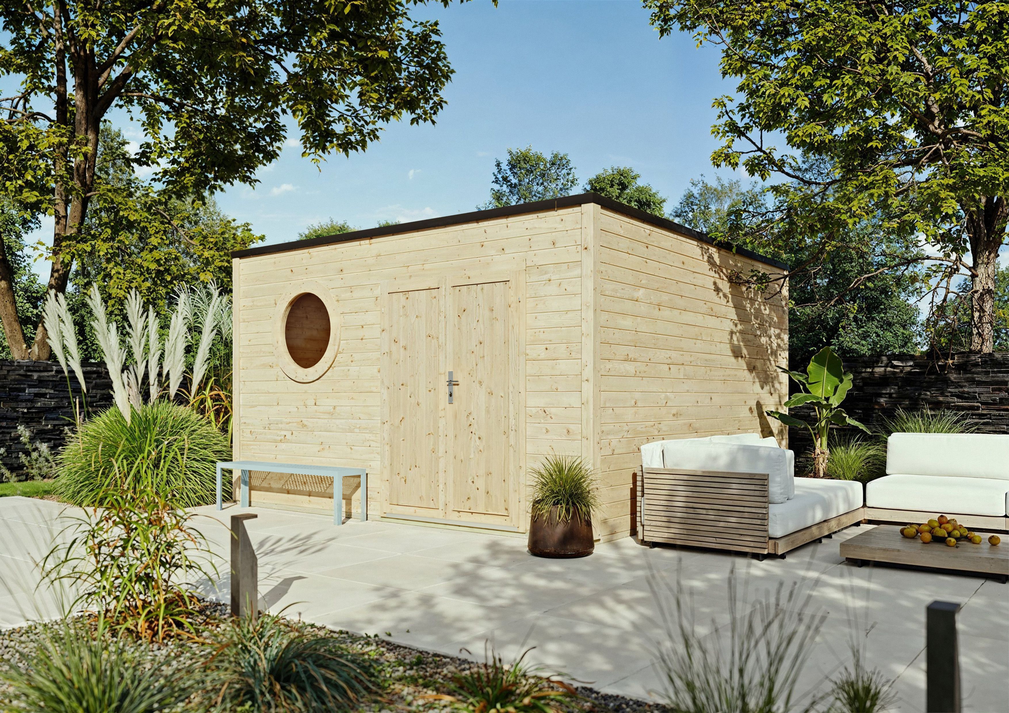 Fjordholz Gartenhaus Modell Rondo 40 D 4x4m | Rabatt: 26 %