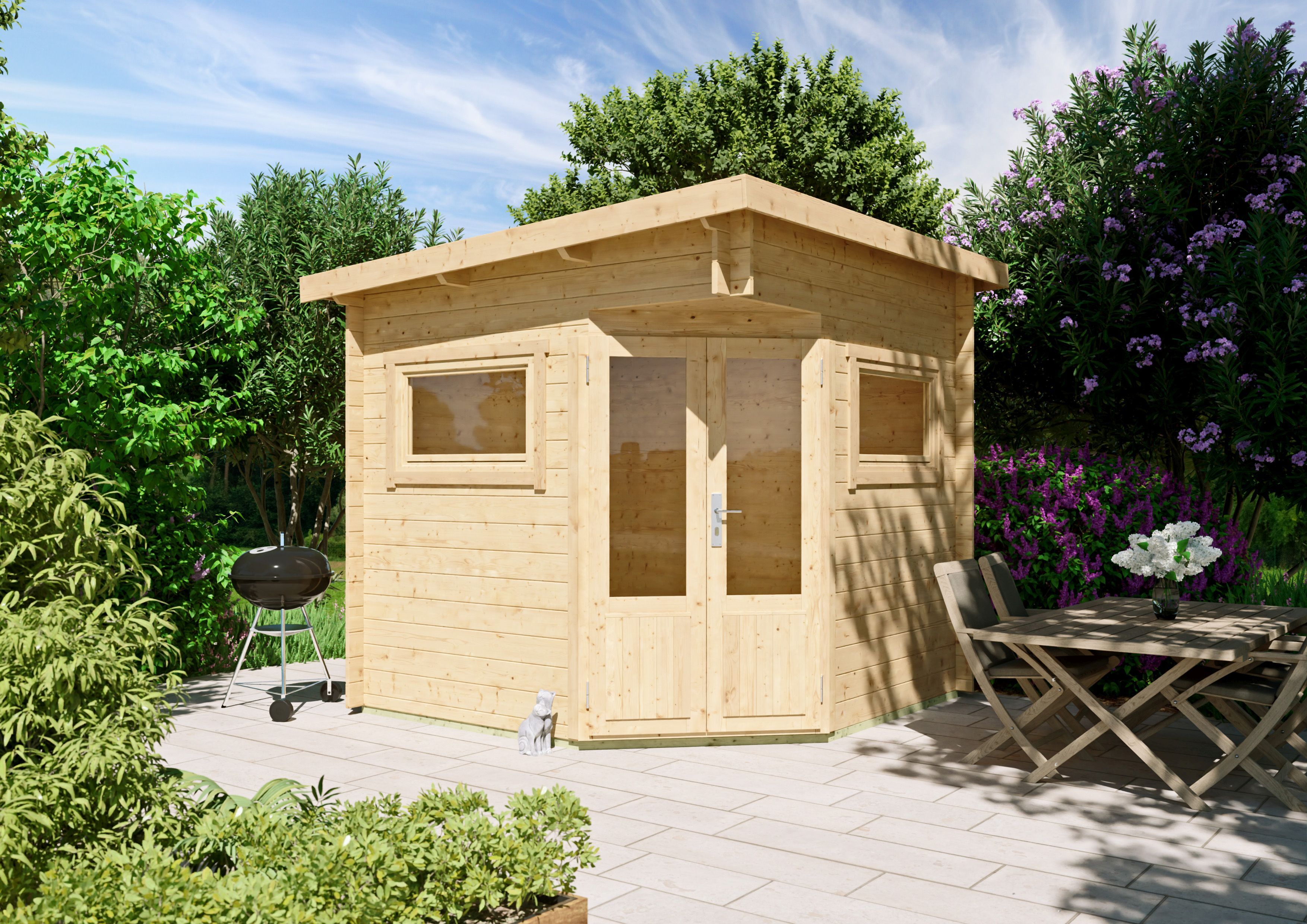Fjordholz 5-Eck Gartenhaus Modell Leva 2A 3x3m | Rabatt: 26 %