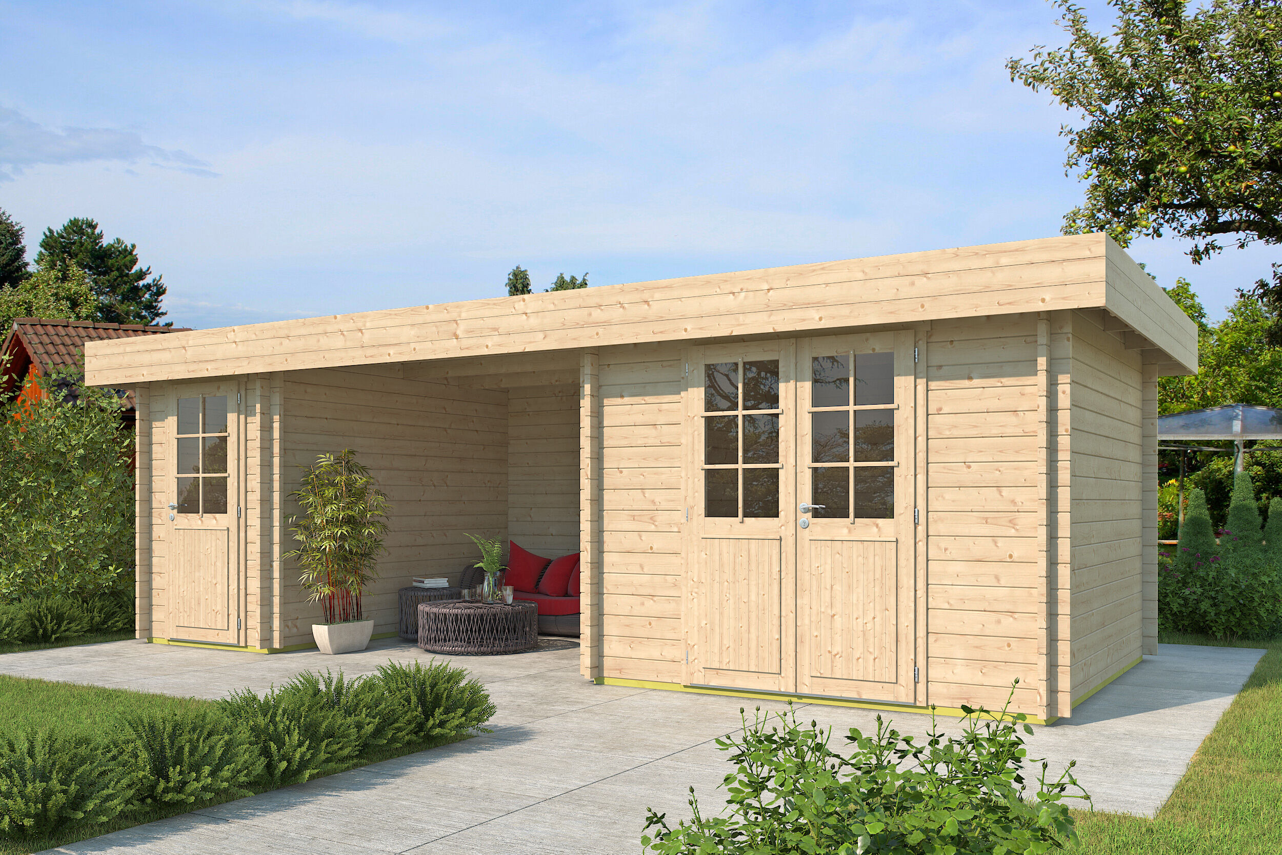 Fjordholz Gartenhaus Modell Vaasa 70 8x3m | Rabatt: 26 %