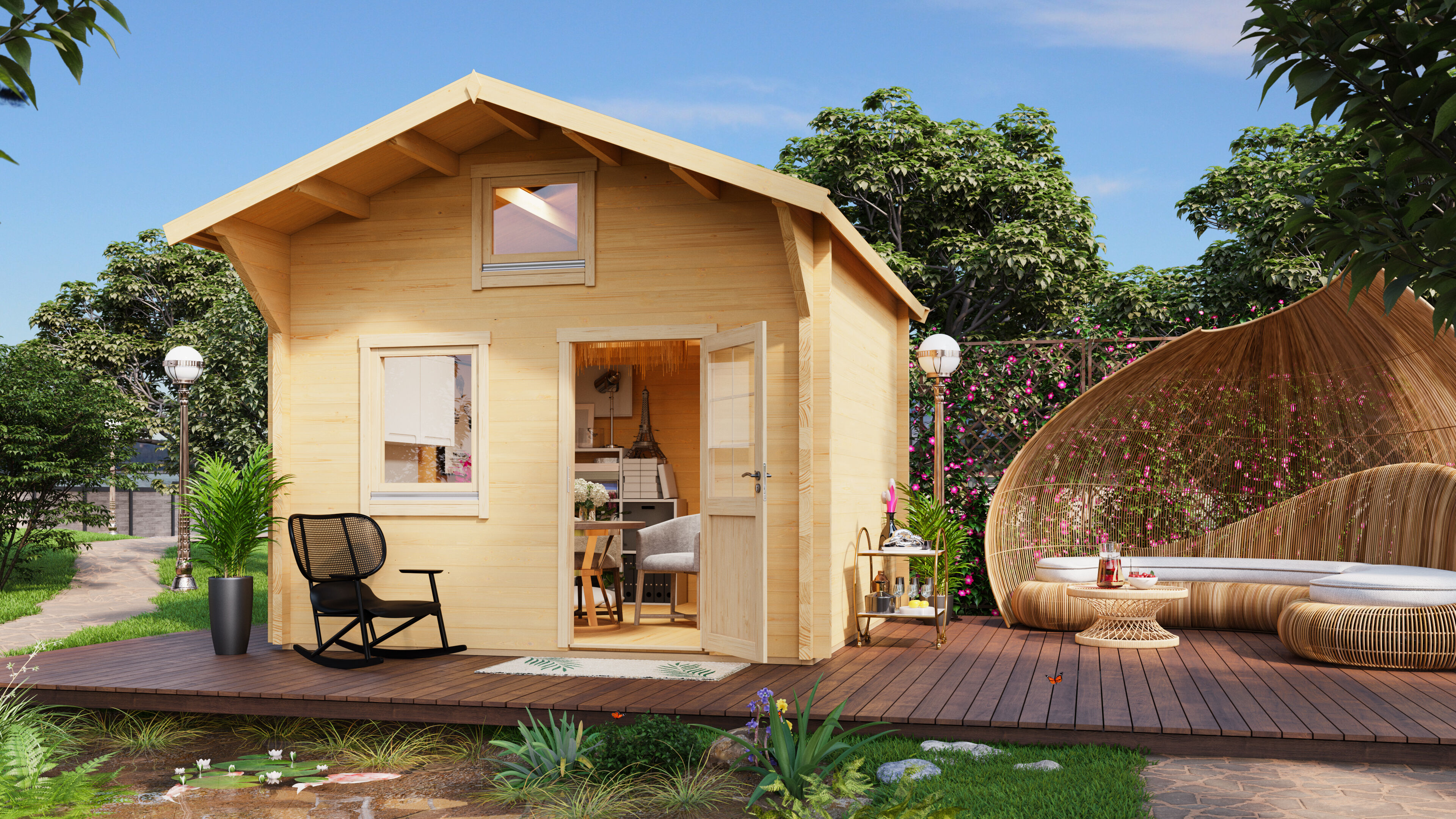 Fjordholz Satteldach Gartenhaus Modell Sönke 44 B 4x3m | Rabatt: 26 %
